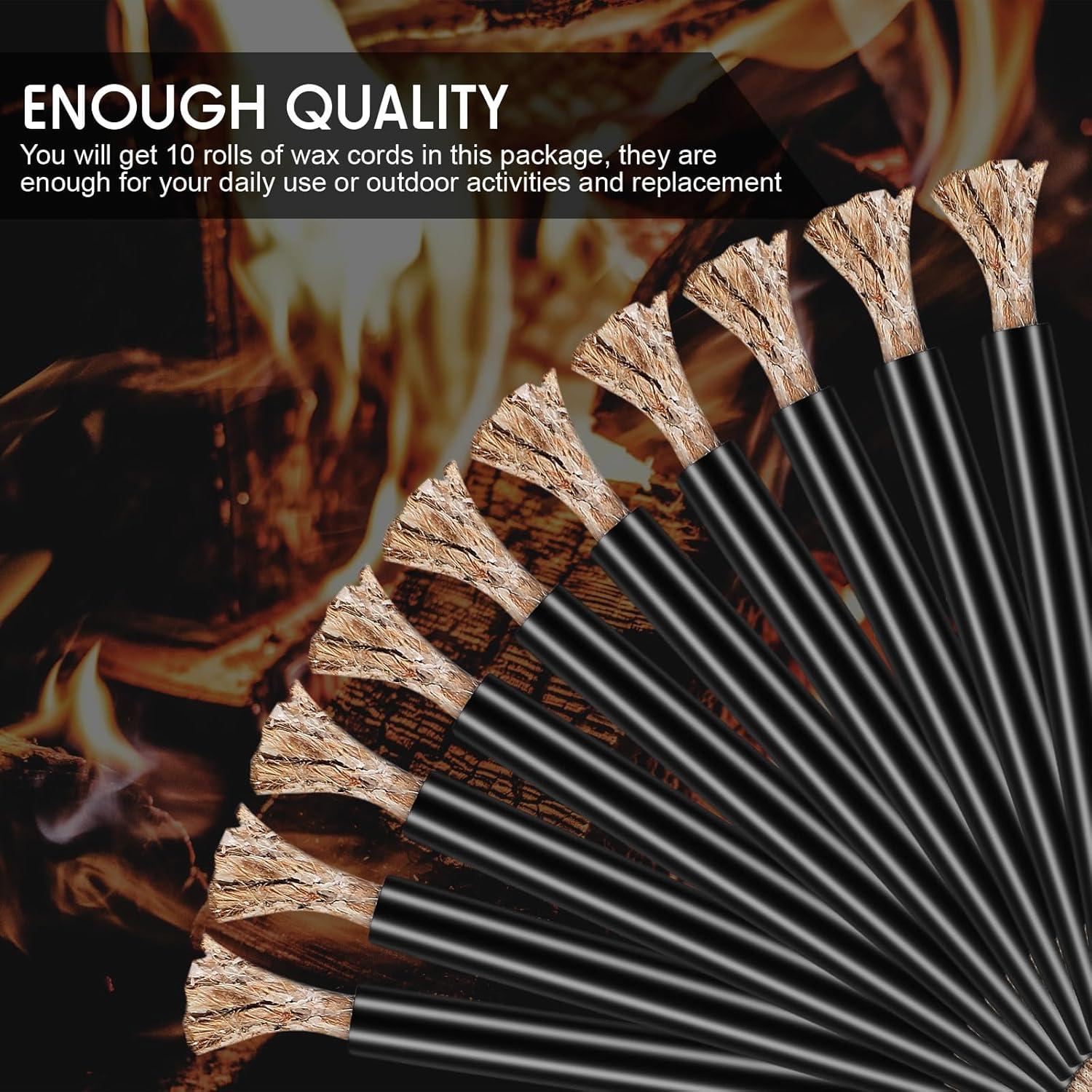10 Mechas de Cera Impermeables Skylety para Encender Fuego