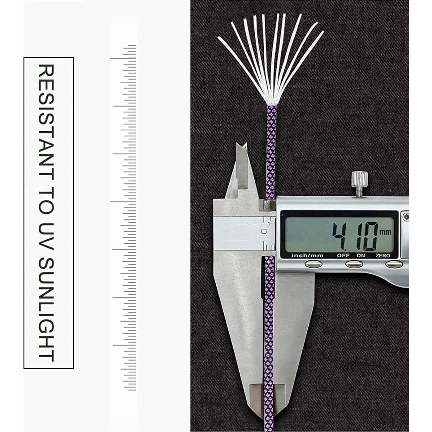 Cuerda Paracord MOOCY 550 Nylon 4mm 50 Pies para Supervivencia