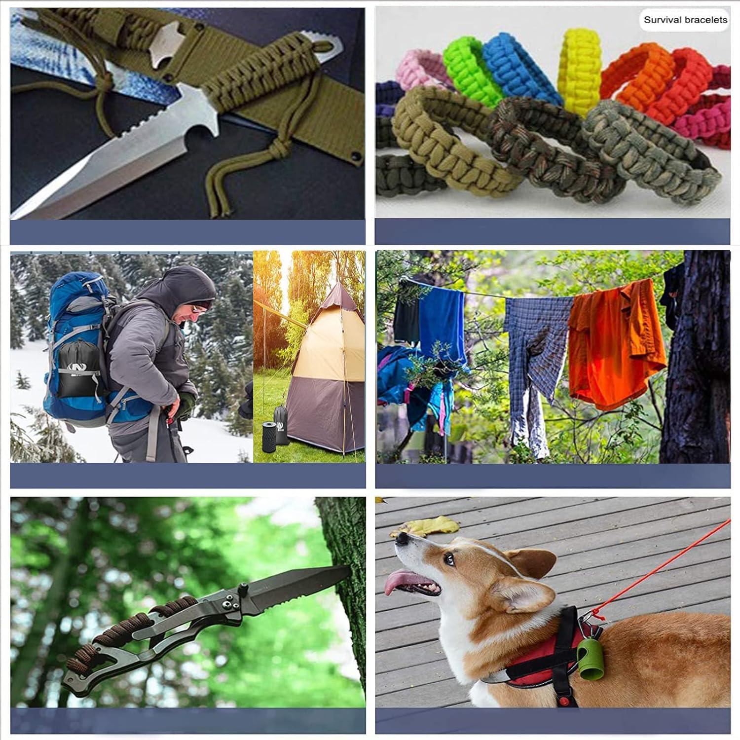 Cuerda Paracord MOOCY 550 Nylon 4mm 50 Pies para Supervivencia