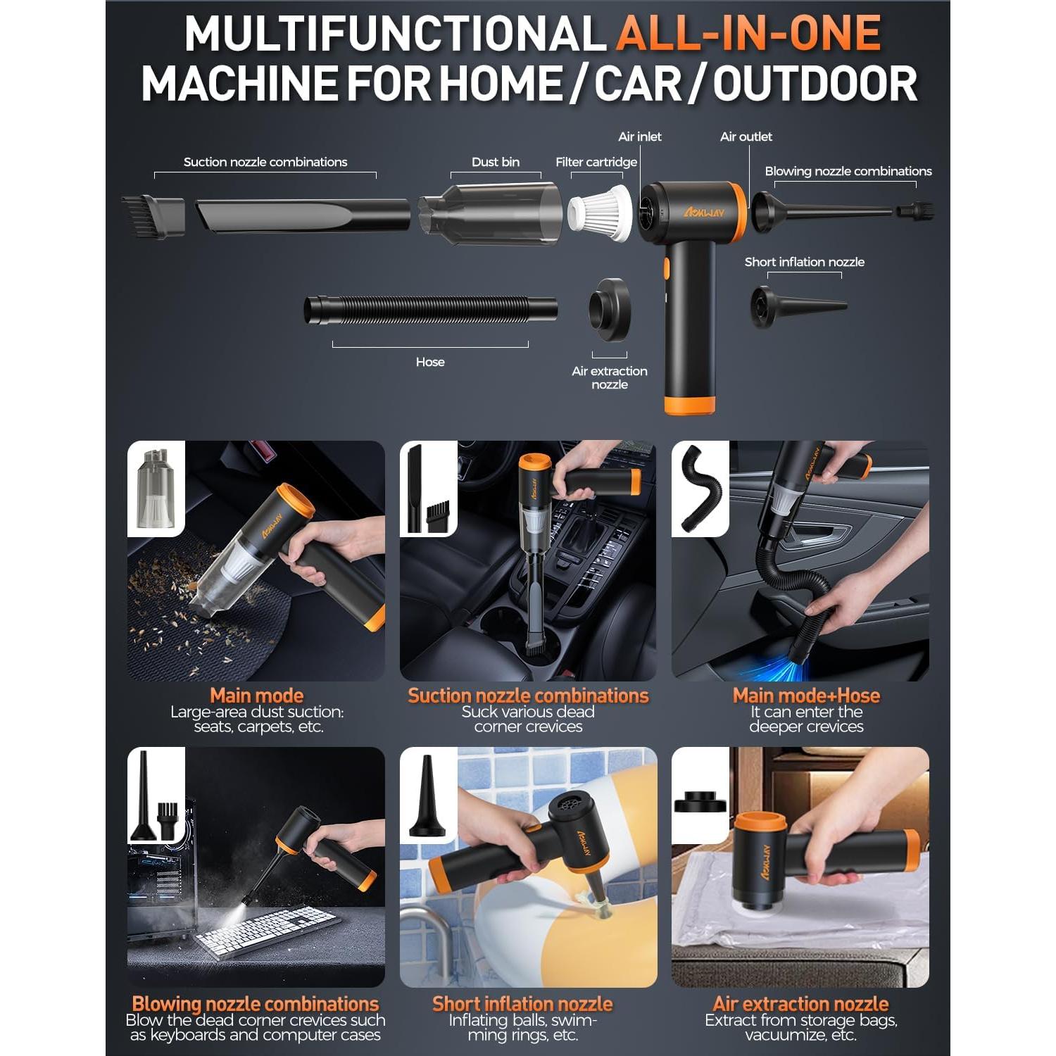 Aspiradora de Coche Aokway M8 Portátil Sin Cable 20000PA