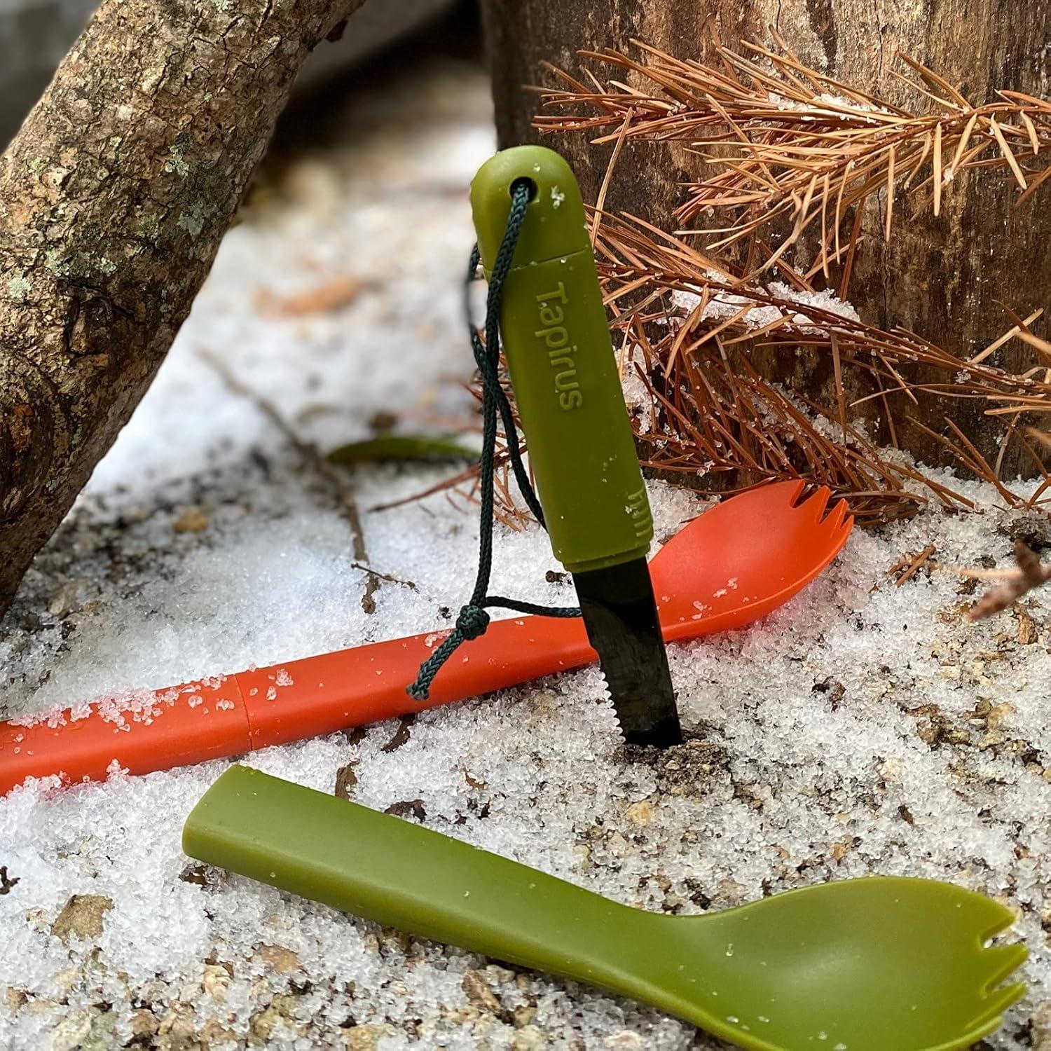 Spork Táctico Tapirus 2-pack Naranja/Verde 3 en 1 Camping