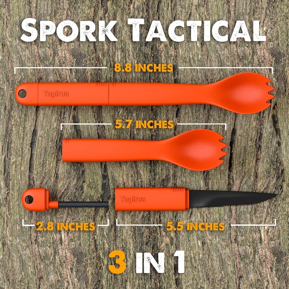 Spork Táctico Tapirus 2-pack Naranja/Verde 3 en 1 Camping