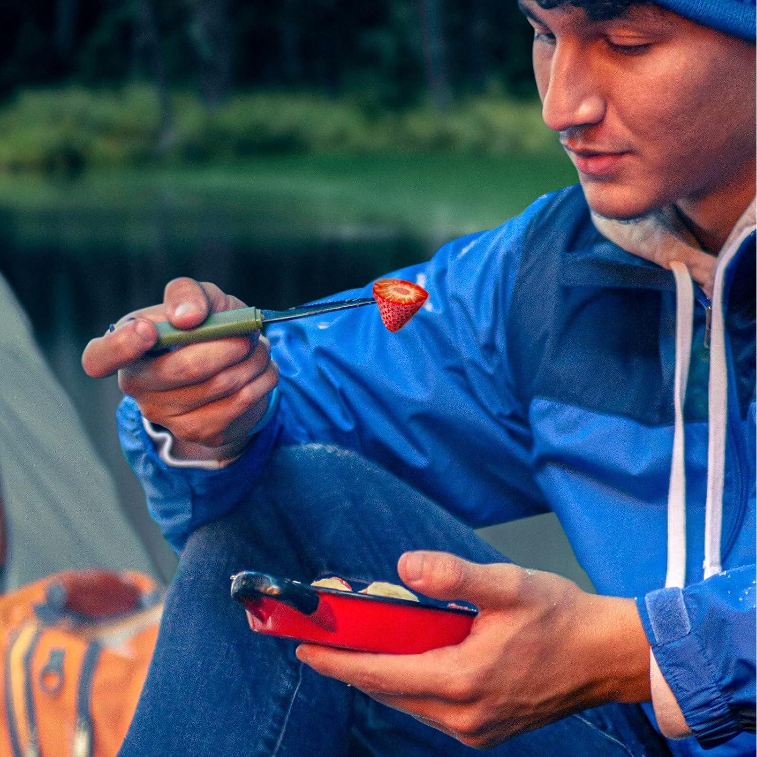 Spork Táctico Tapirus 2-pack Naranja/Verde 3 en 1 Camping