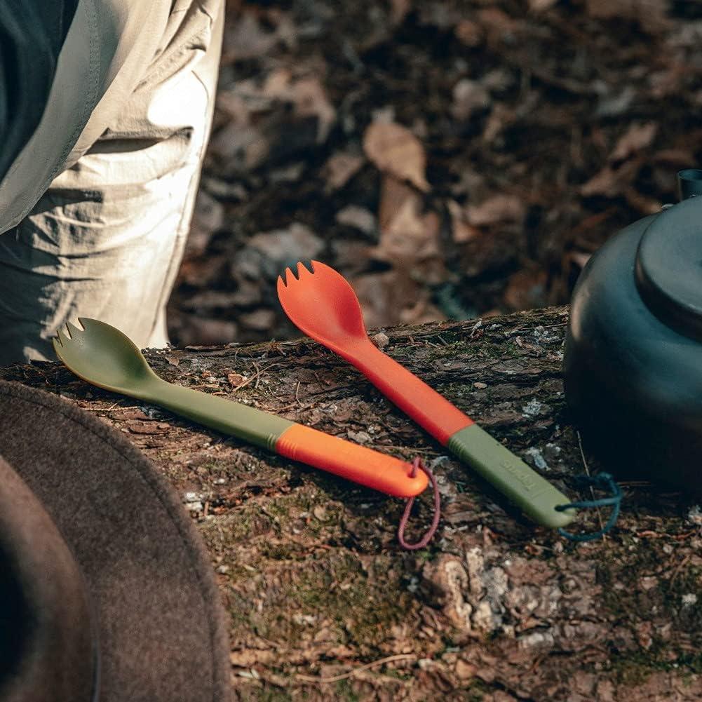 Spork Táctico Tapirus 2-pack Naranja/Verde 3 en 1 Camping