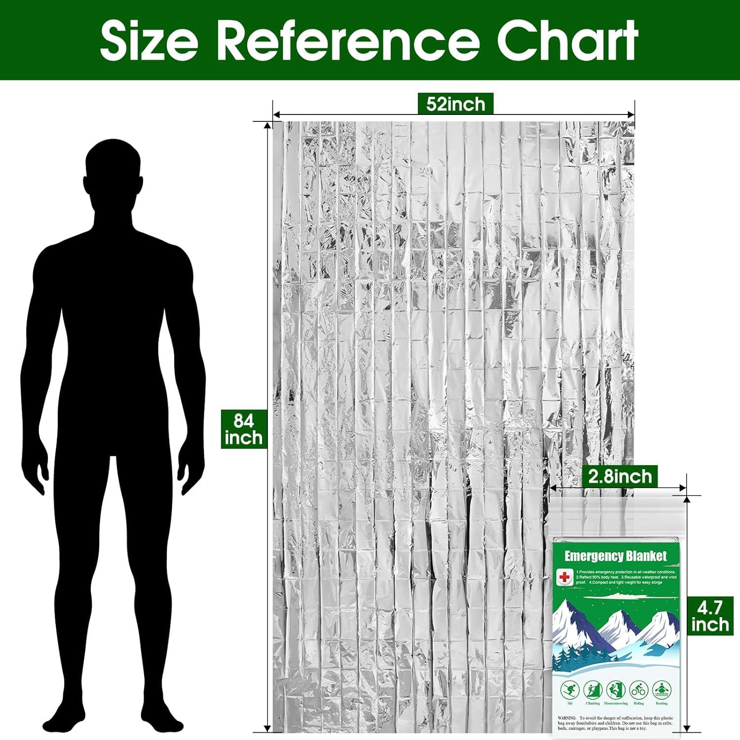 Manta Térmica de Emergencia Mylar CXYARY 100 Pcs 213x132 cm