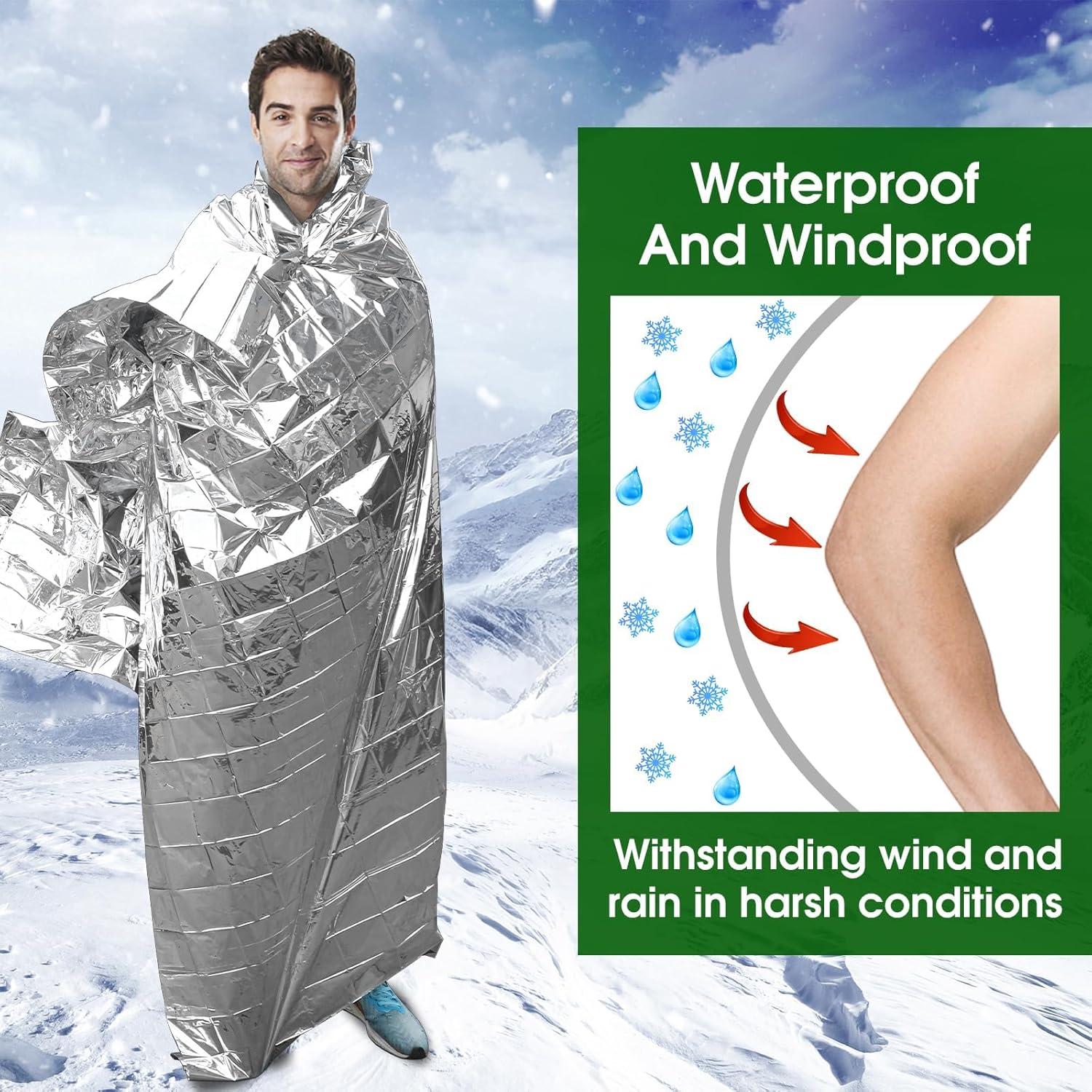 Manta Térmica de Emergencia Mylar CXYARY 100 Pcs 213x132 cm