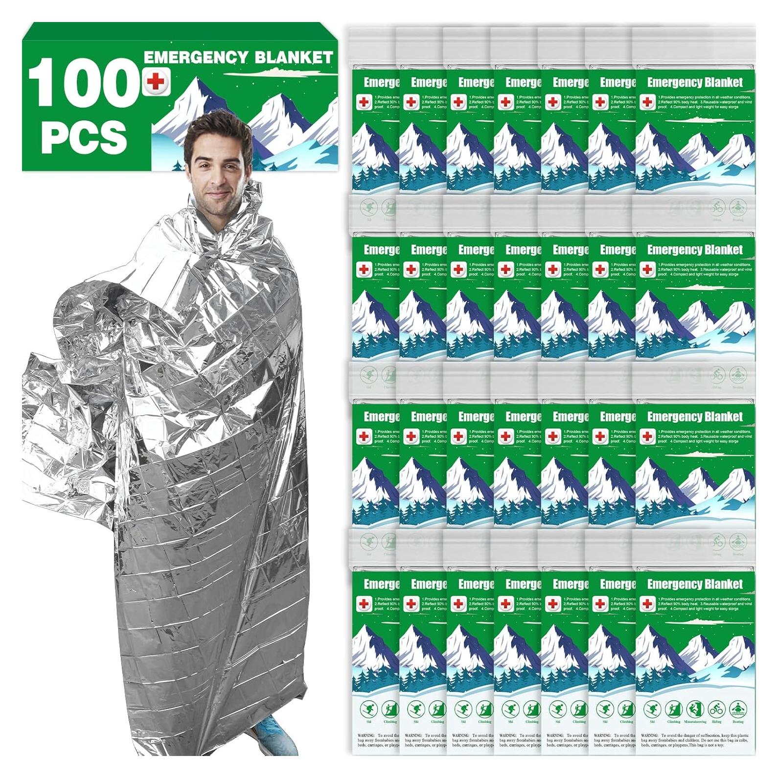 Manta Térmica de Emergencia CXYARY 100 Pcs Mylar 213x132 cm