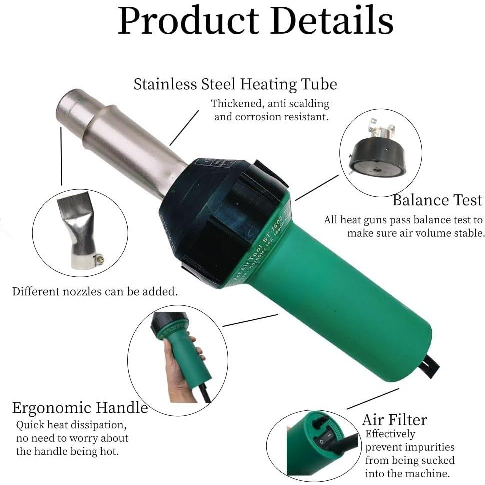 Kit de Pistola de Calor 1600W LEMOTE para Soldadura PVC