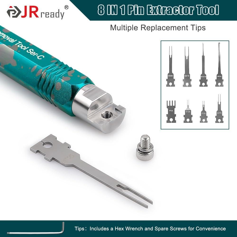Kit Extractor de Pines JRready ST5255 con 8 Puntas Reemplazo