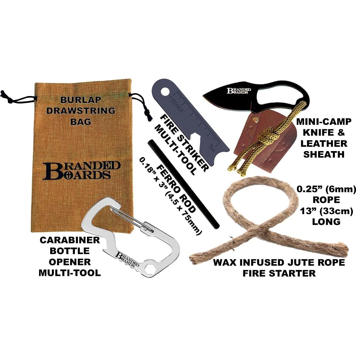 Kit de Inicio de Fuego Branded Boards 2-Pack con Cuchillo