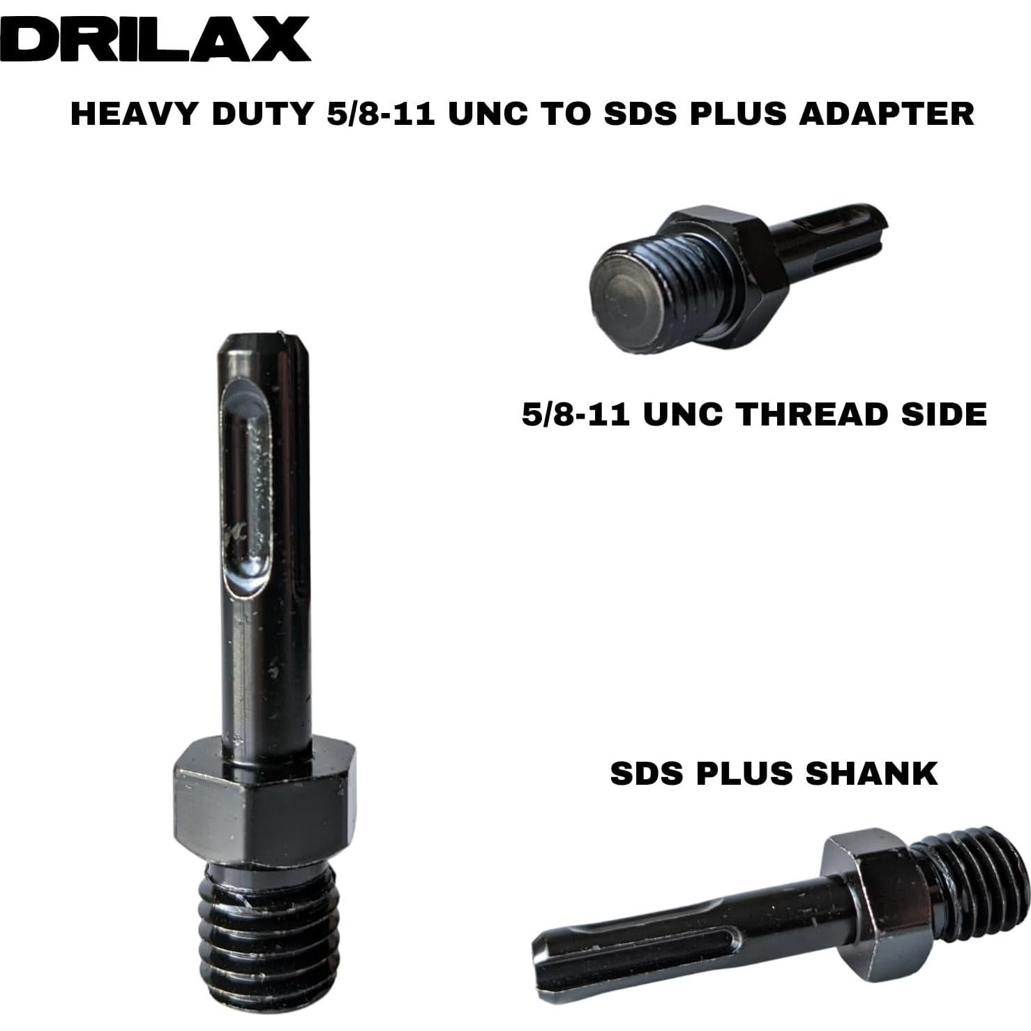 Adaptador SDS Plus DRILAX 5/8"-11 UNC Macho a Broca