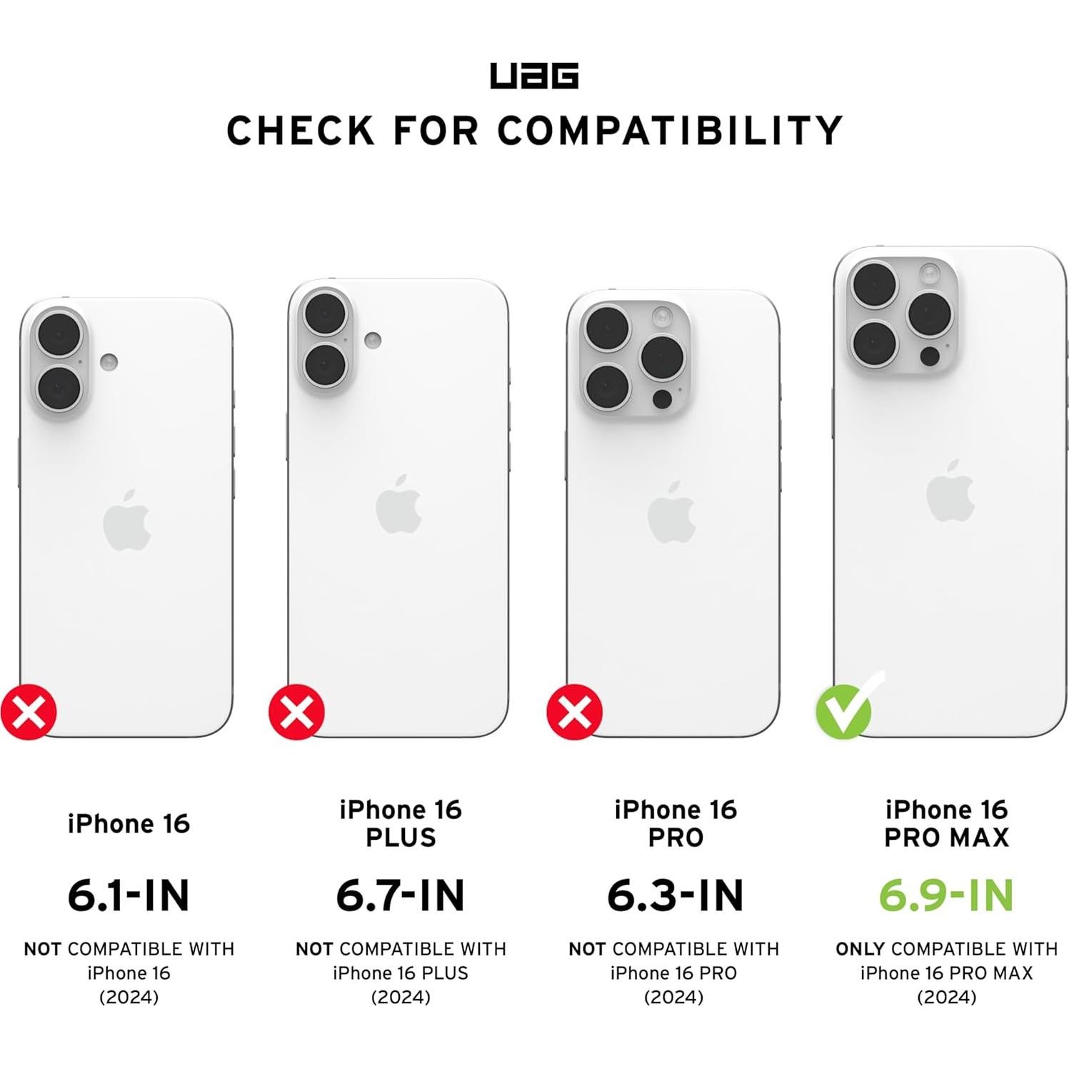 Funda URBAN ARMOR GEAR iPhone 16 Pro Max 6.9" Transparente