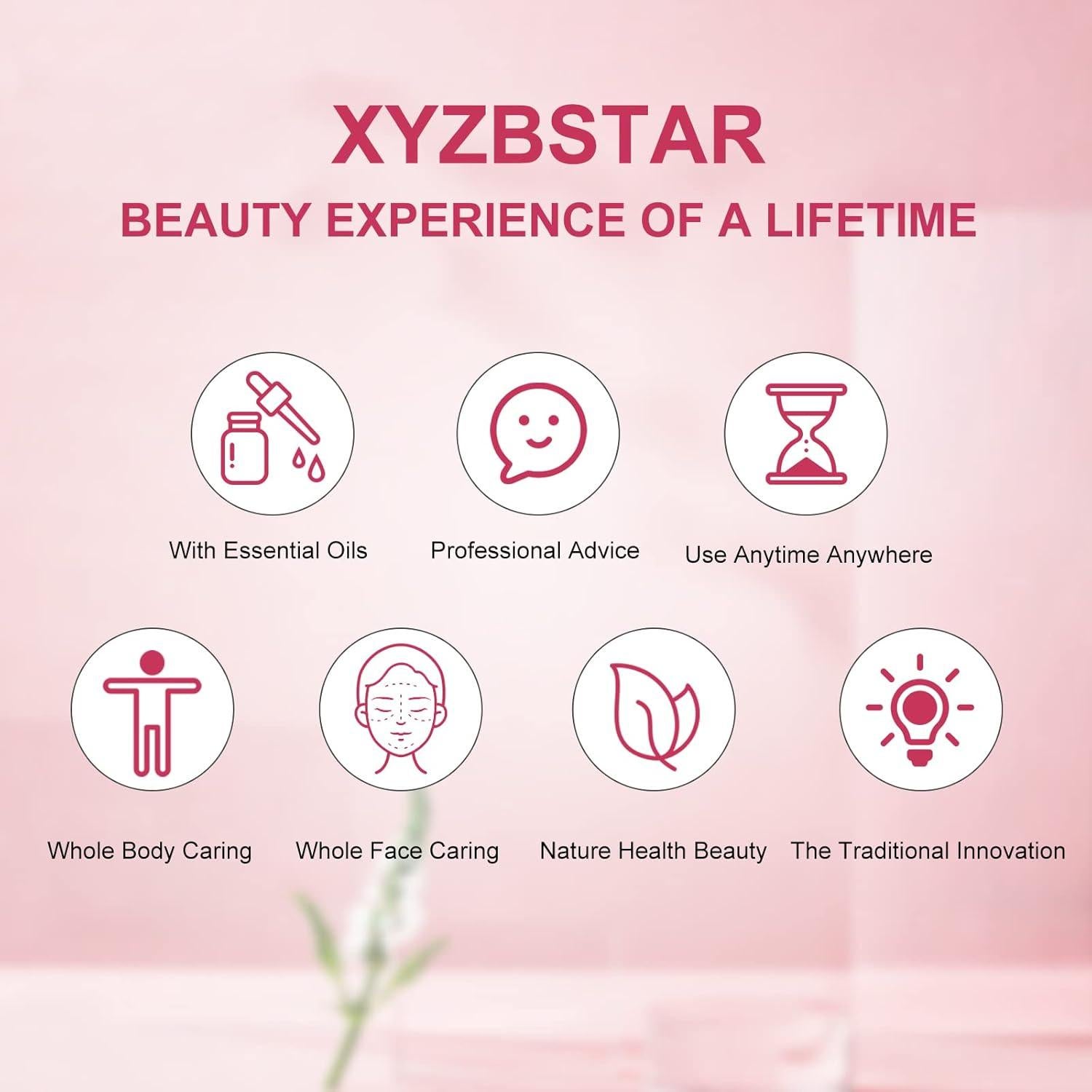 Juego de Herramientas Gua Sha Facial 3 Piezas Cuarzo Rosa