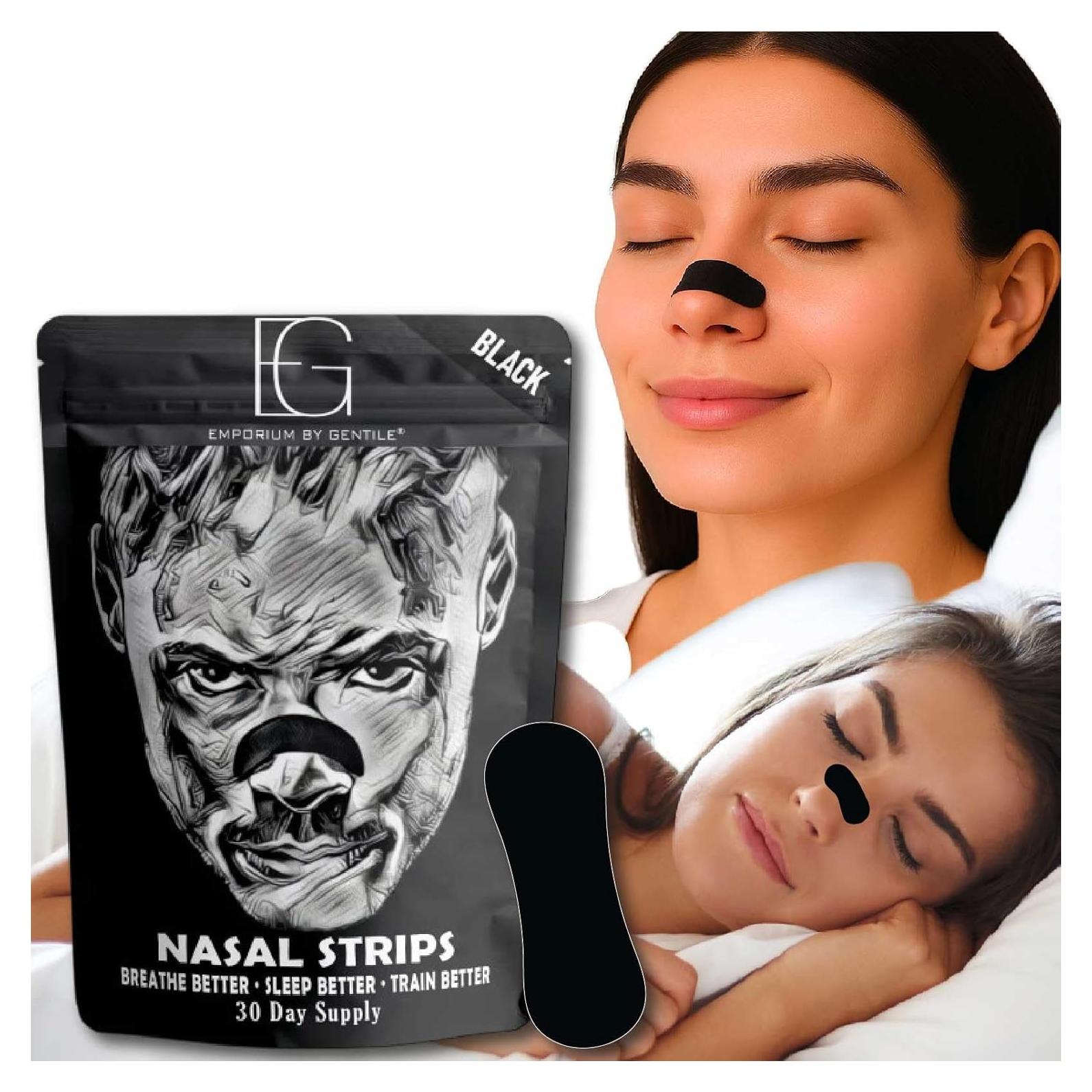 Tiras Nasales Negras Emporium 30 Unidades Alivio Ronquidos