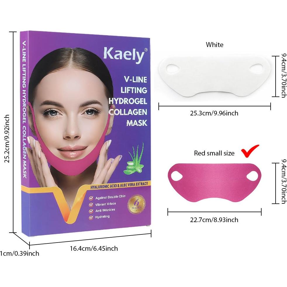 Máscara Lifting Facial Kaely 6Pcs Rojo Tamaño Pequeño