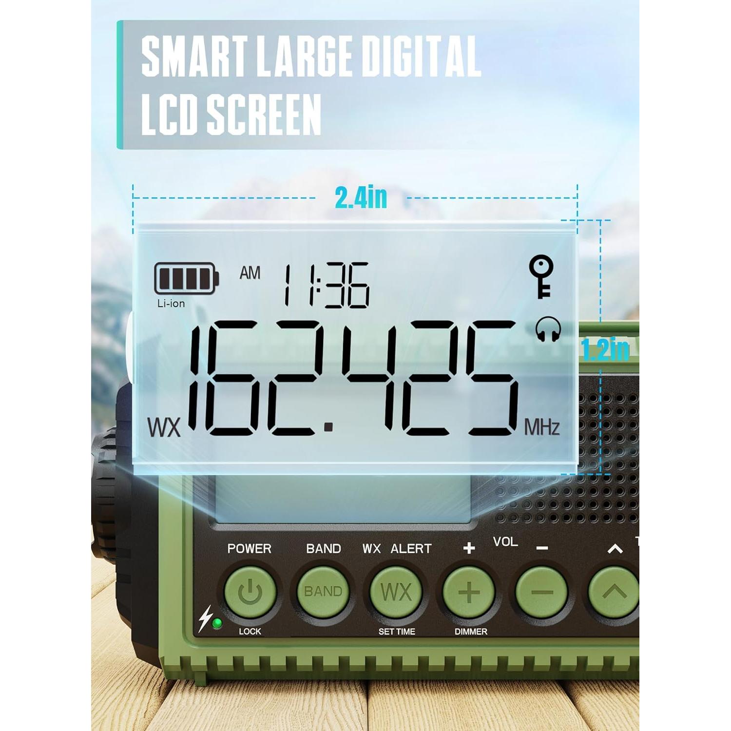 Radio de Emergencia 12000mAh ROCAM con Linterna y Cargador