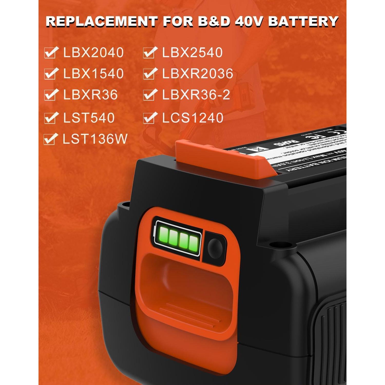 Batería de 3Ah Li-ion Bakipante para Black & Decker 40V