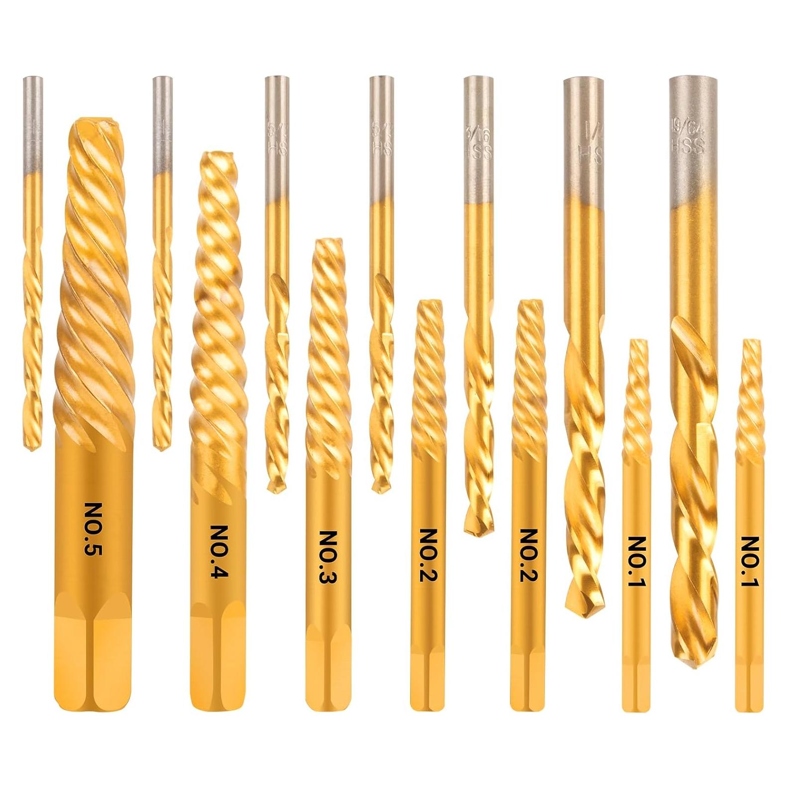 Juego de Extractores de Tornillos Cleverool 14 Piezas Cr-Mo