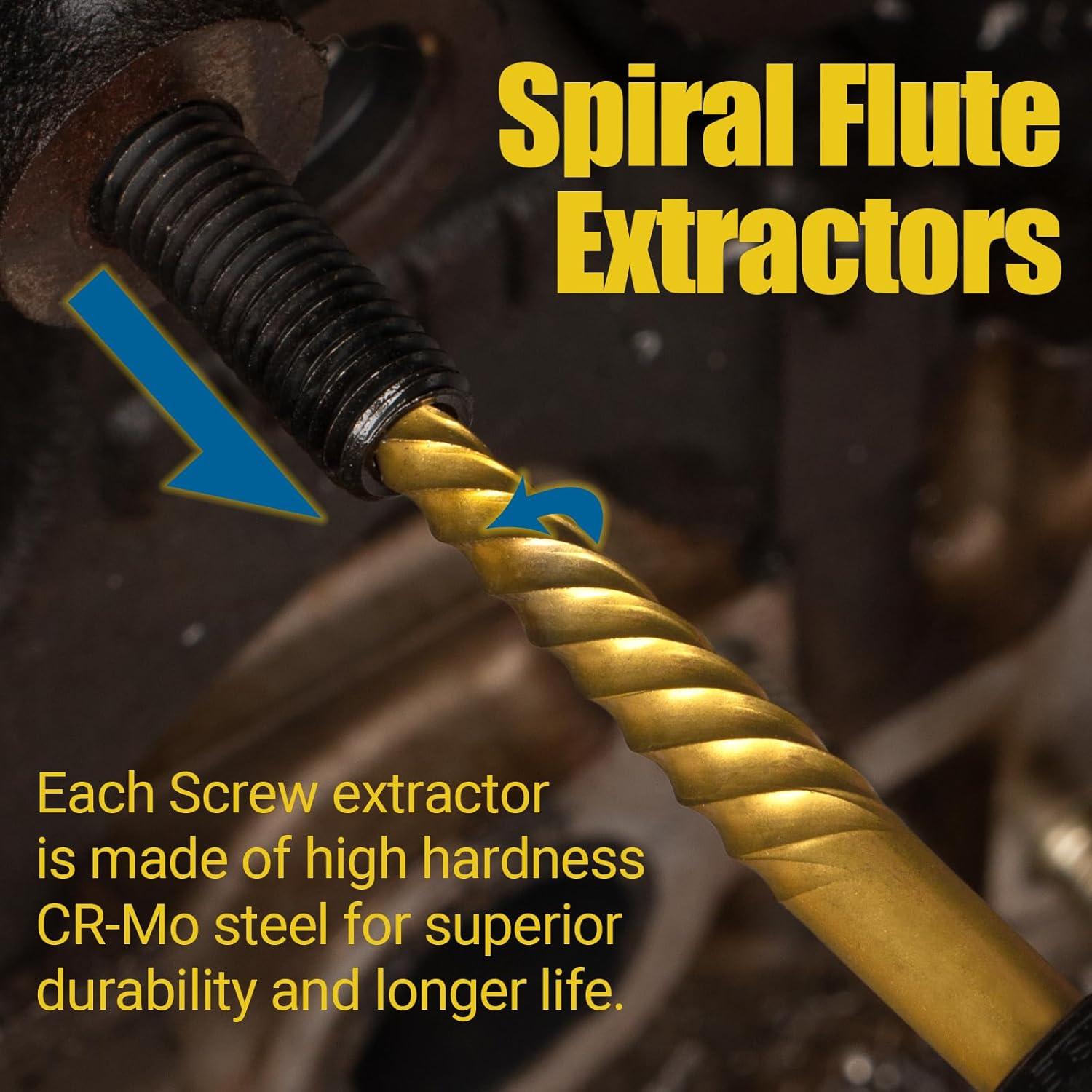 Juego de Extractores de Tornillos Cleverool 14 Piezas Cr-Mo