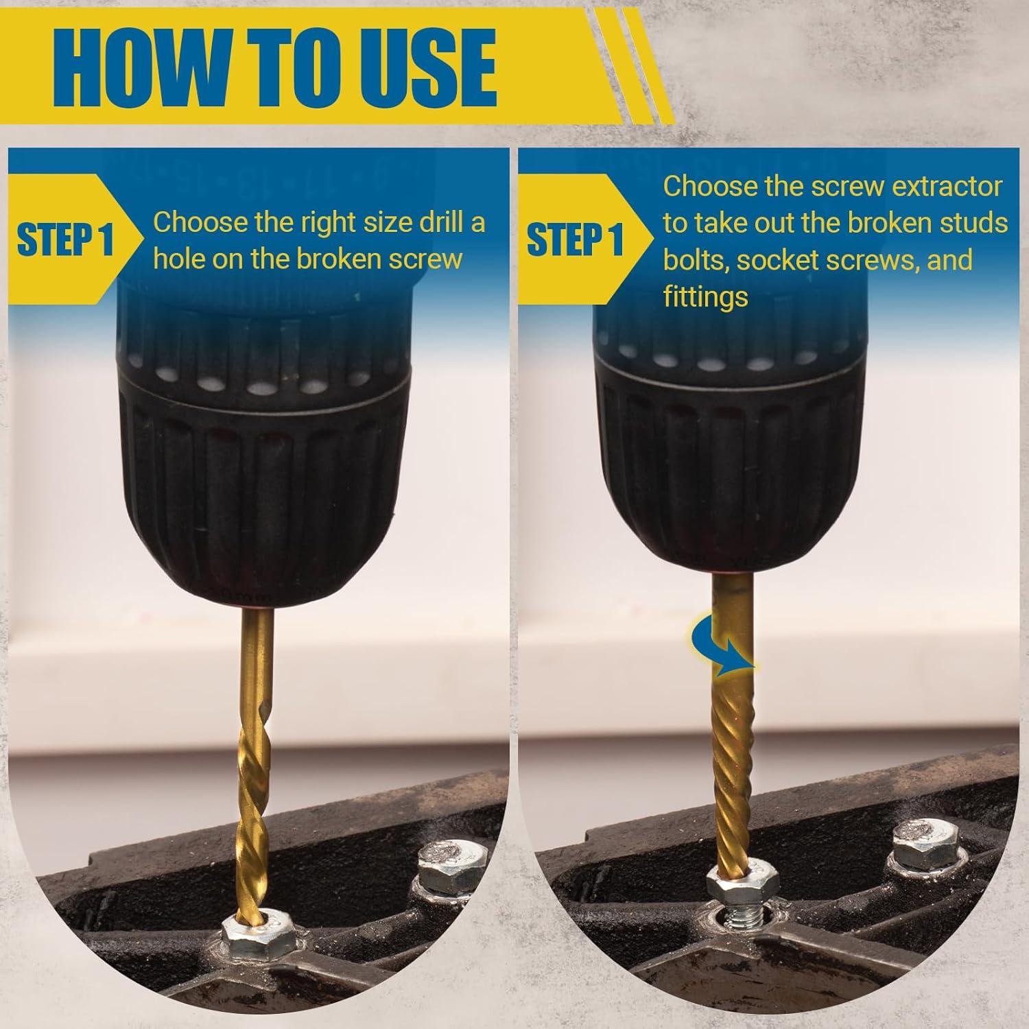 Juego de Extractores de Tornillos Cleverool 14 Piezas Cr-Mo