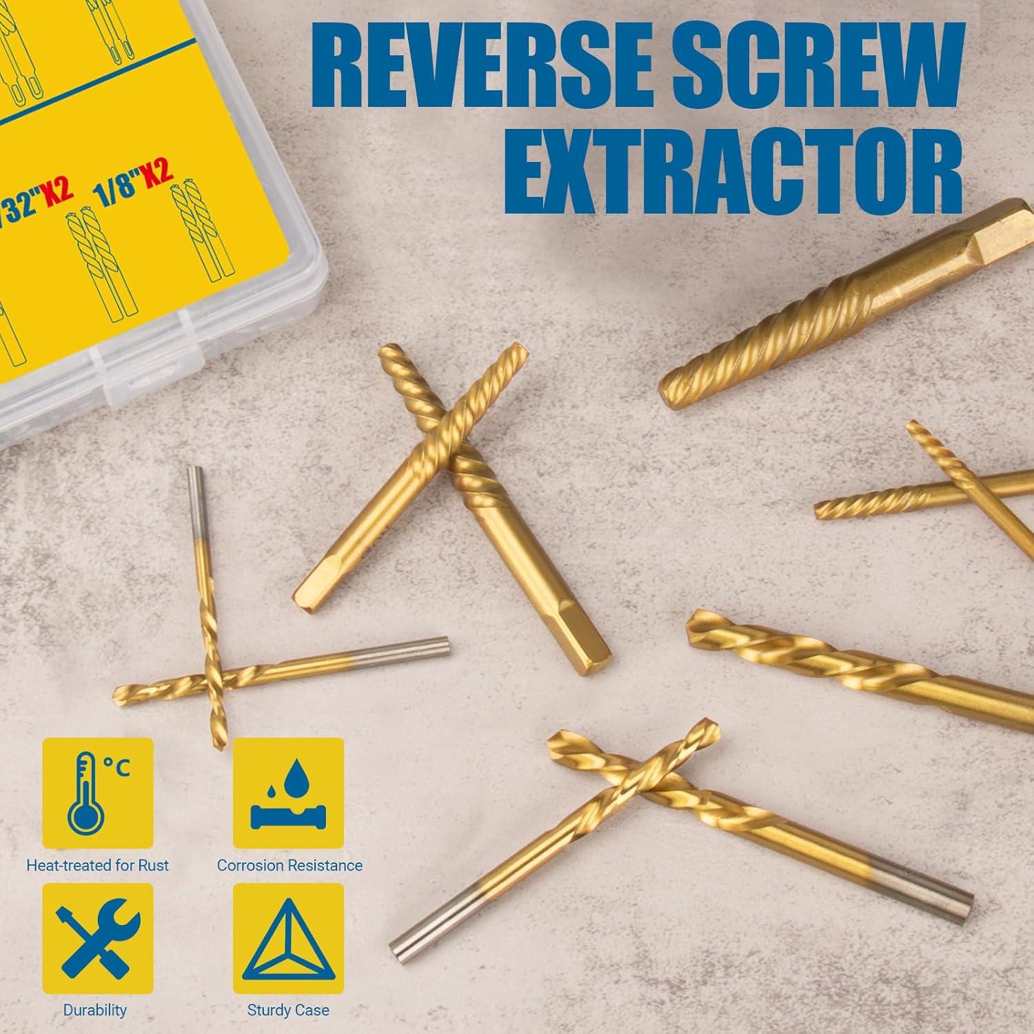 Juego de Extractores de Tornillos Cleverool 14 Piezas Cr-Mo