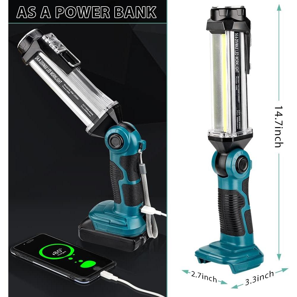 Luz de Trabajo LED Hiesuan 35W 2000LM para Batería Makita 18V