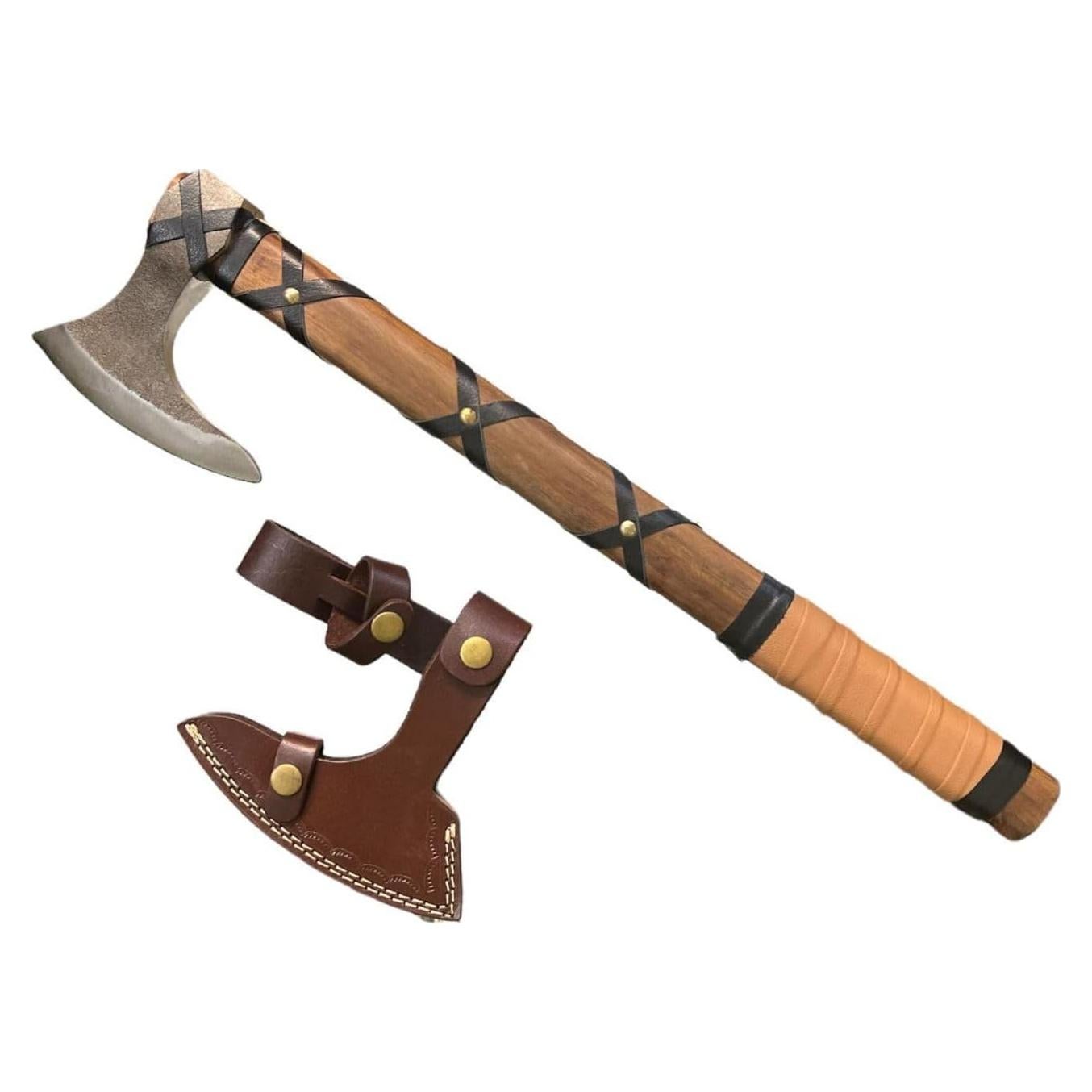 Hacha Vikinga Cazador Vikingo VK-Axe-03 con Funda de Cuero
