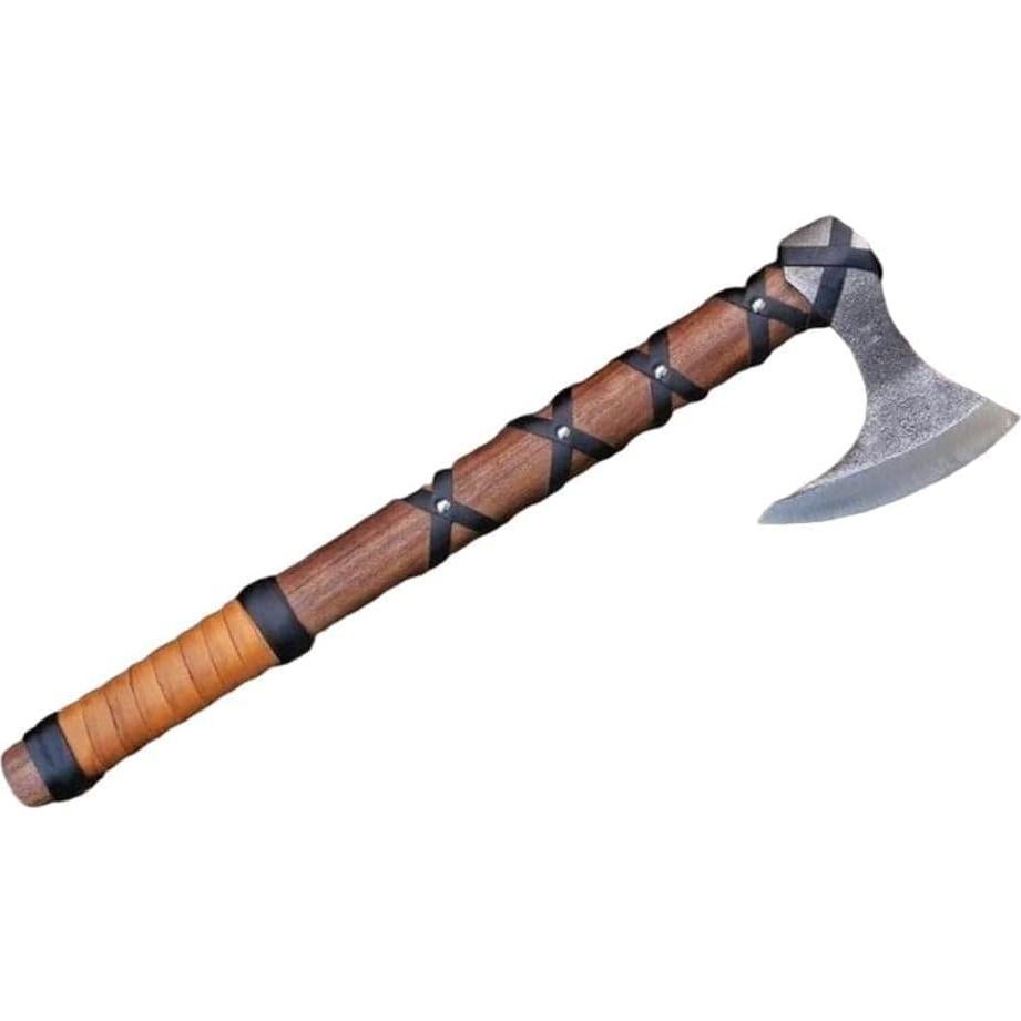 Hacha Vikinga Cazador Vikingo VK-Axe-03 con Funda de Cuero