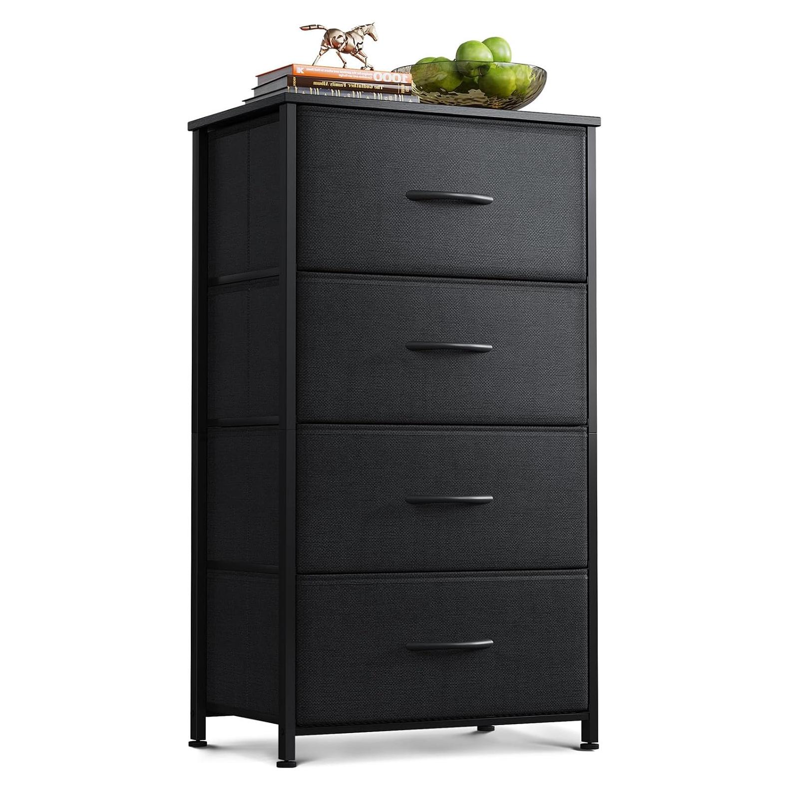 Cajonera AODK 4 Cajones Pequeña Tela Estructura Acero Negra