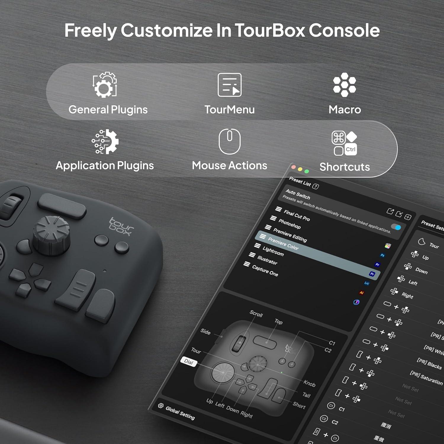 TourBox NEO Controlador para Edición de Foto y Video