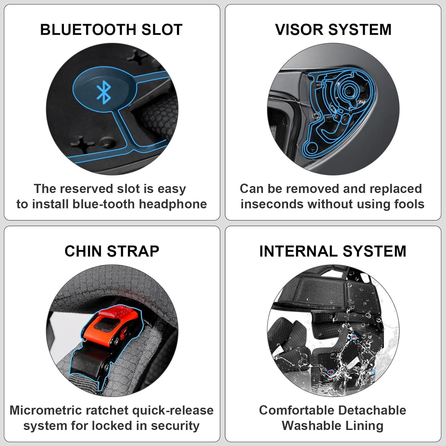Casco Integral TRIANGLE FF350 para Motocicleta Adulto X-Large Gris Mate
