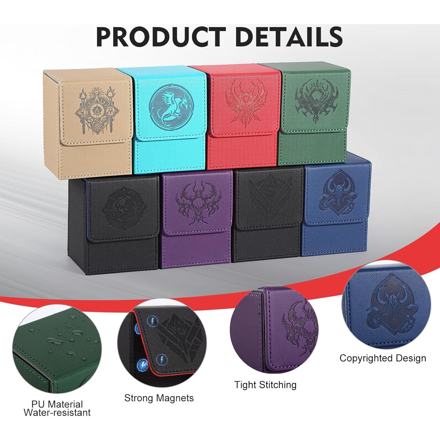 Caja de Cartas de Cuero PU Komick para MTG y Yu-Gi-Oh, 100+ Cartas