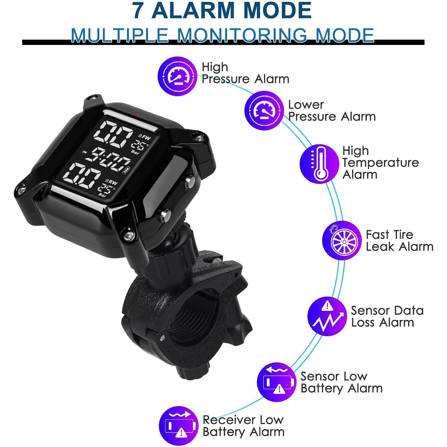 Sistema TPMS Inalámbrico NPKRRSK para Motocicleta LCD