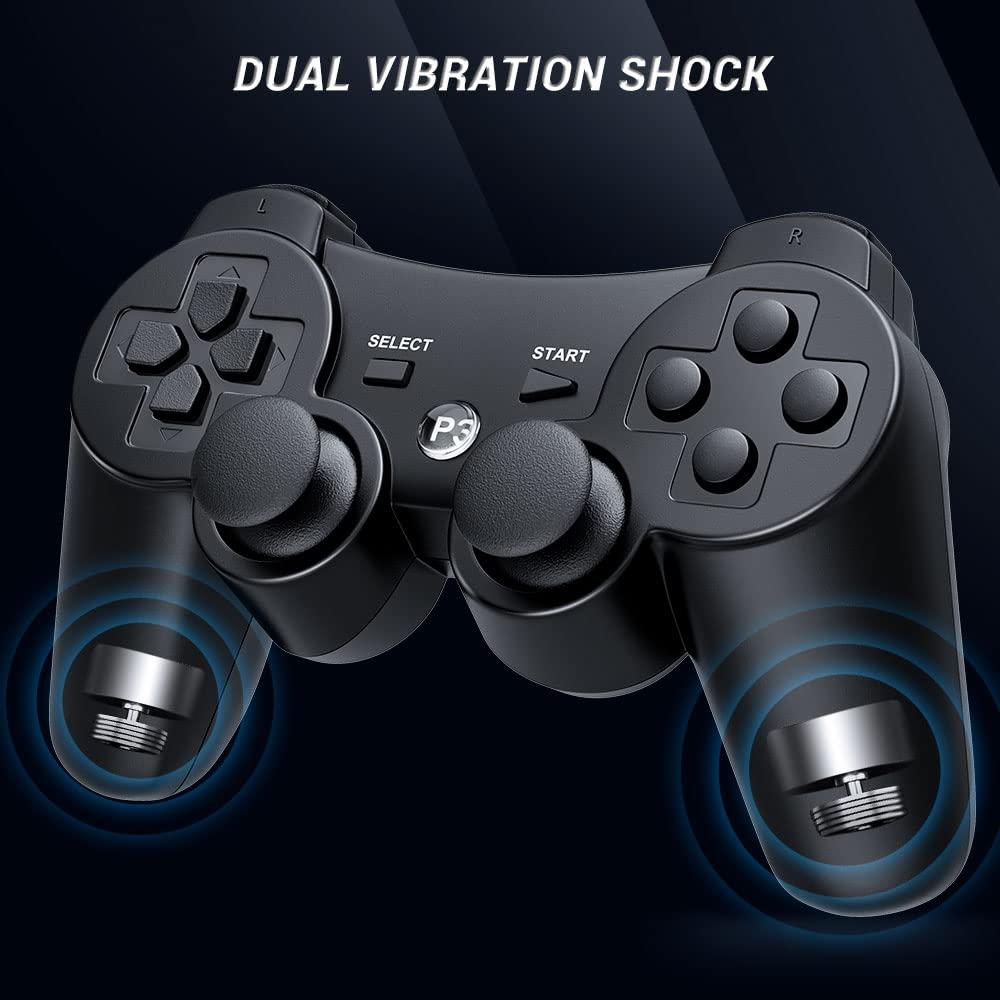 Controlador Inalámbrico OKHAHA para PS3 Doble Shock 3 Negro