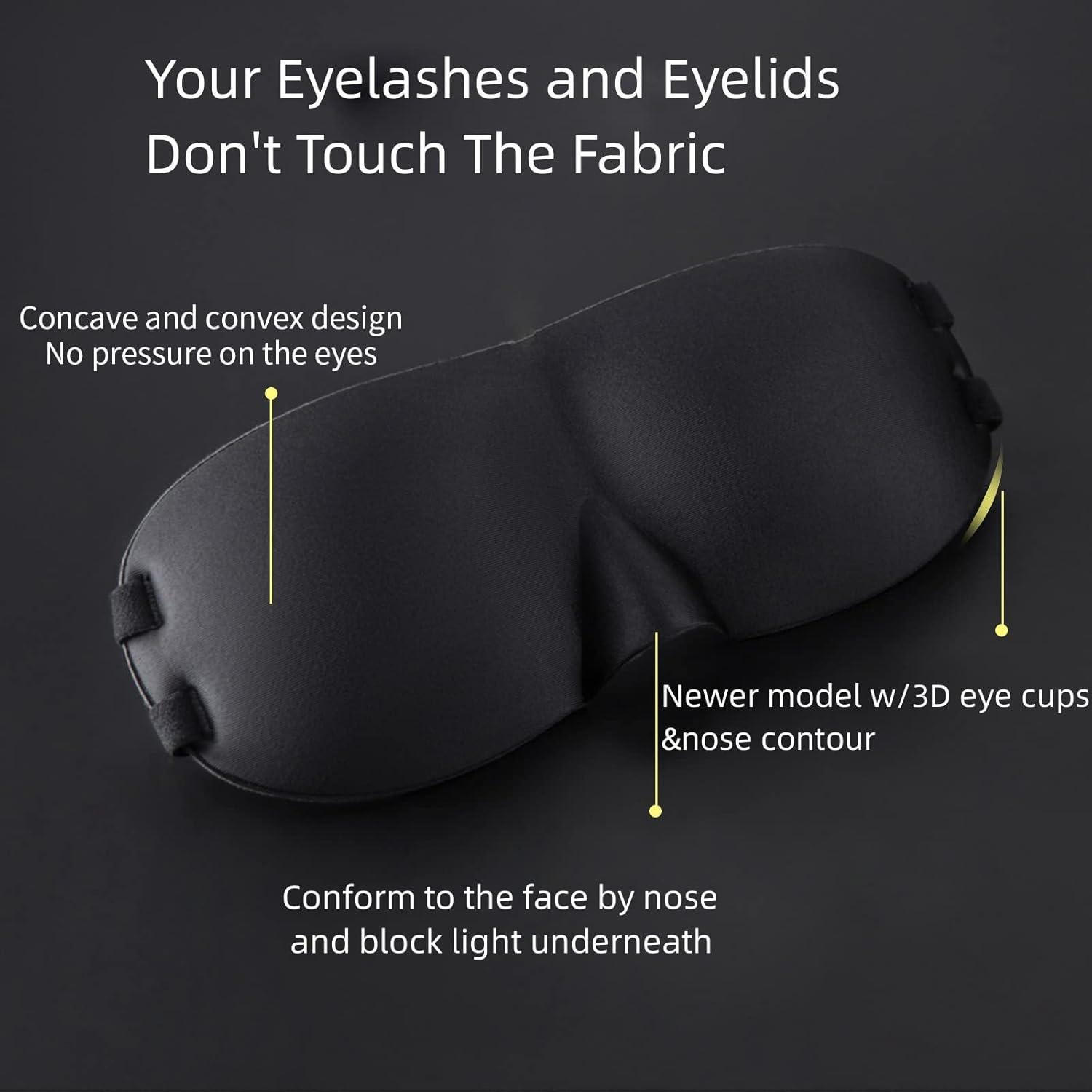 Máscara de Sueño ALASKA BEAR Negra con 2 Correas Ajustables