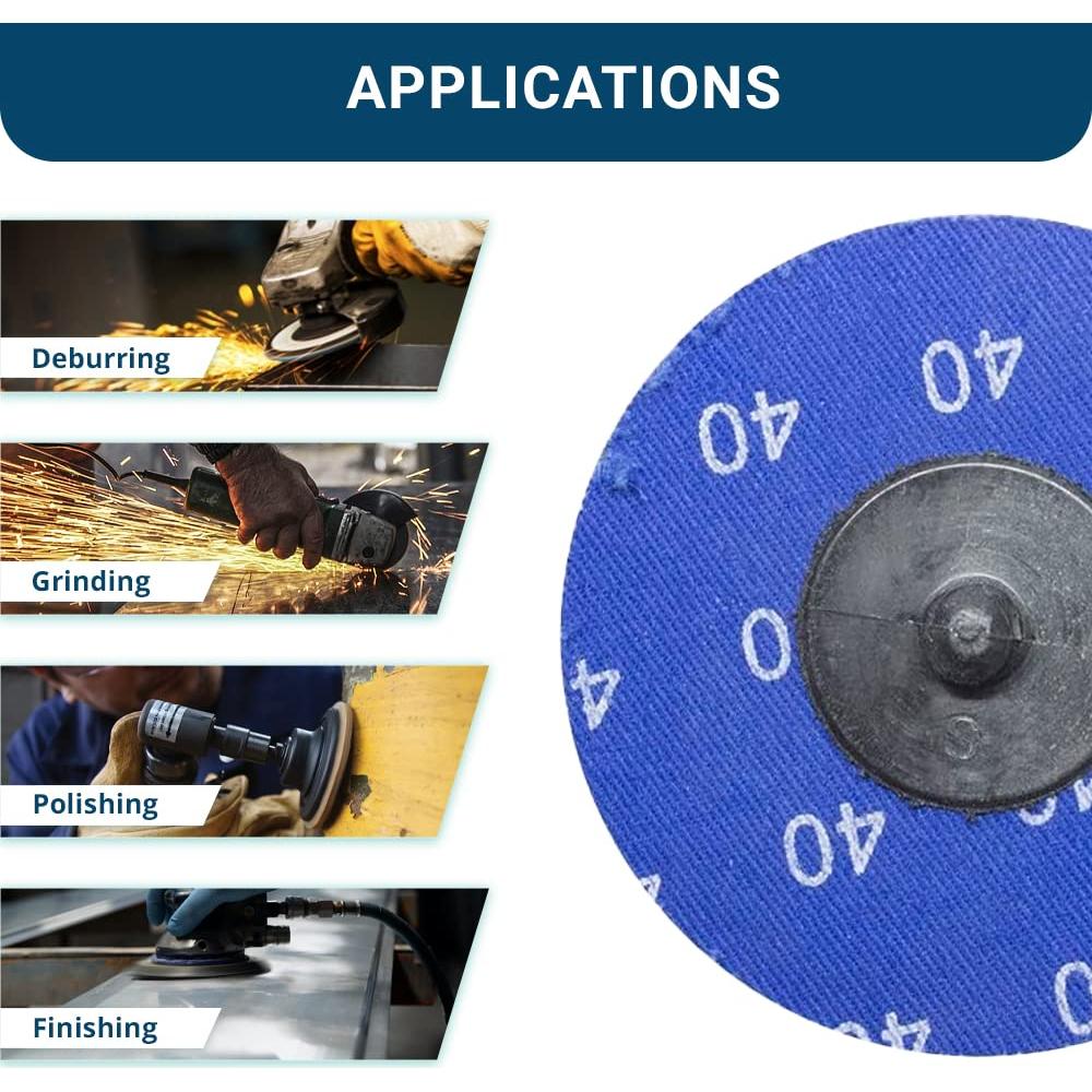 Discos de Lijado 2" Zirconia Verde Benchmark Abrasives - 24 Grano