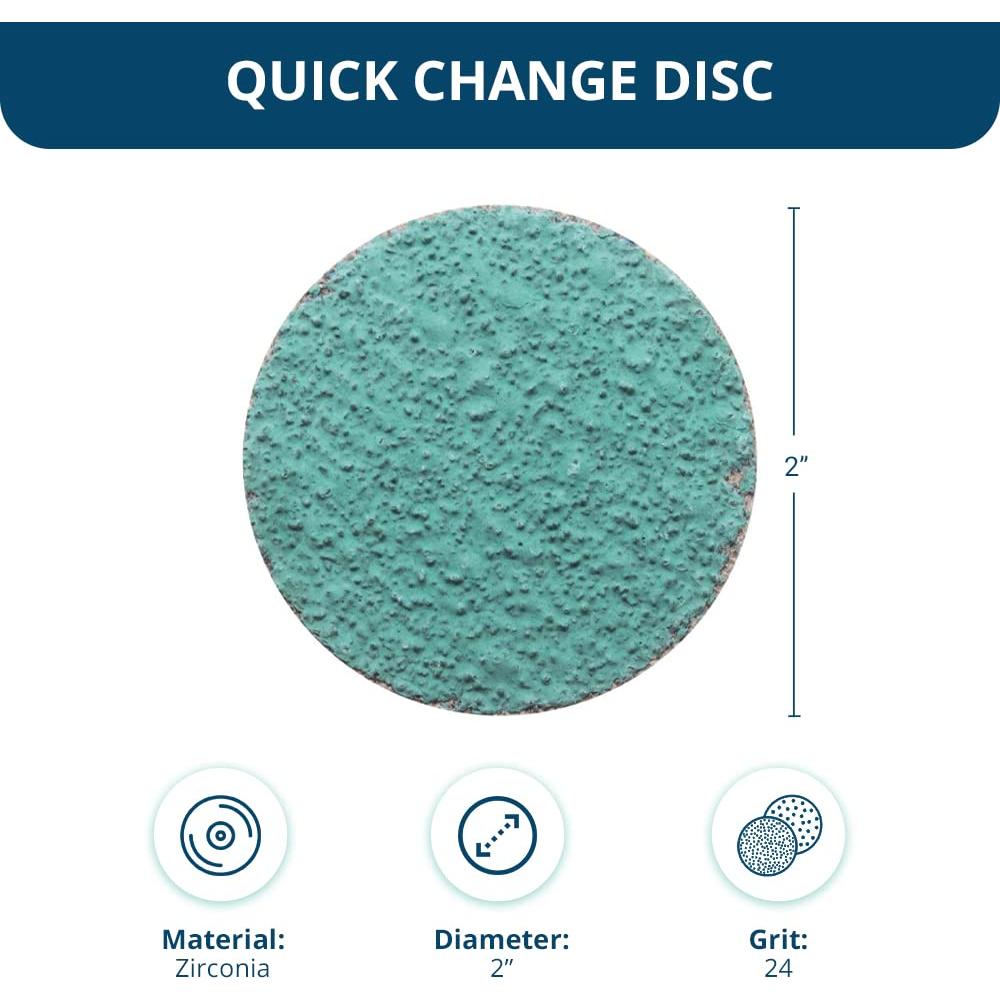 Discos de Lijado 2" Zirconia Verde Benchmark Abrasives - 24 Grano