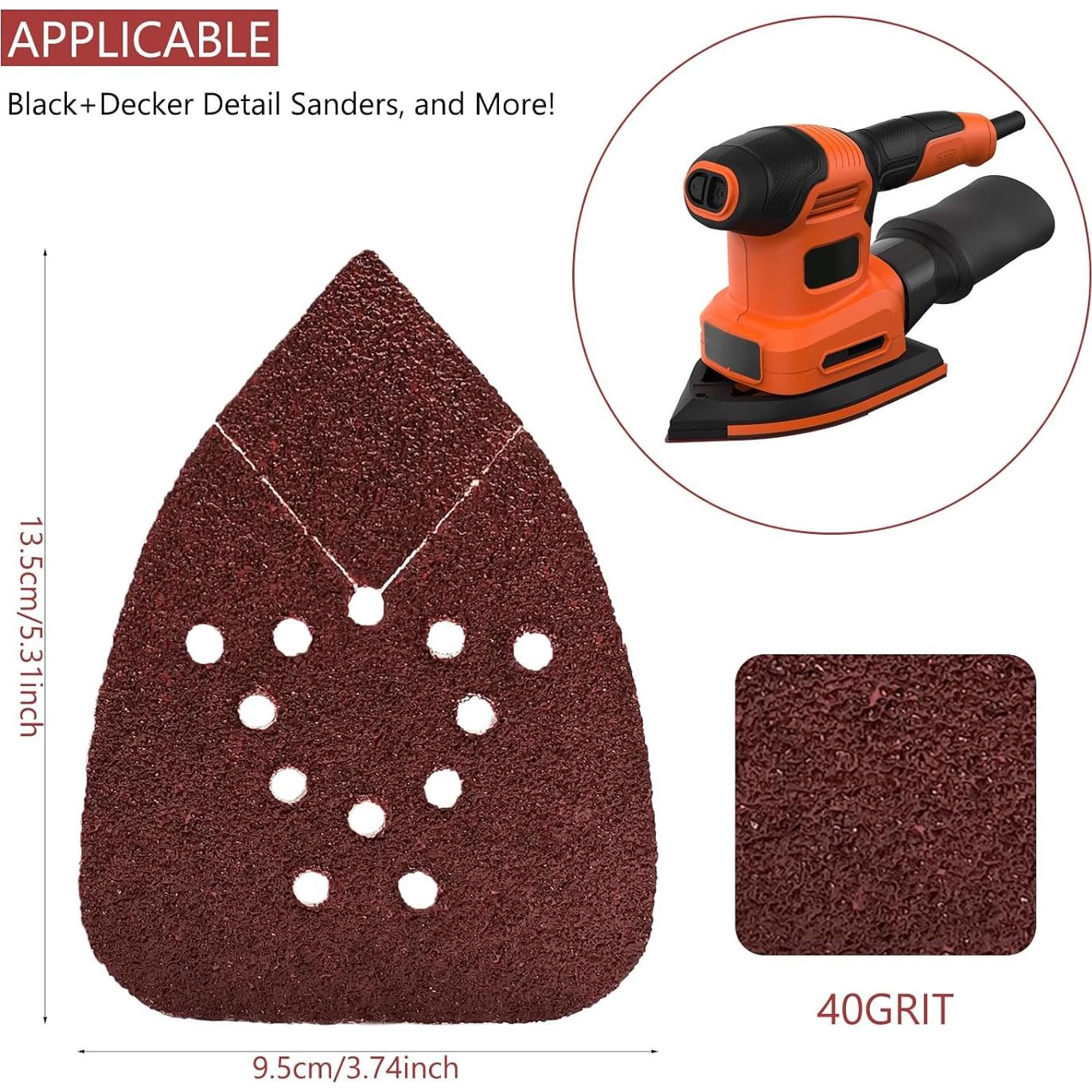 Papel de Lija 40 Grits Ismosm para Lijadora de Ratón 50PCS