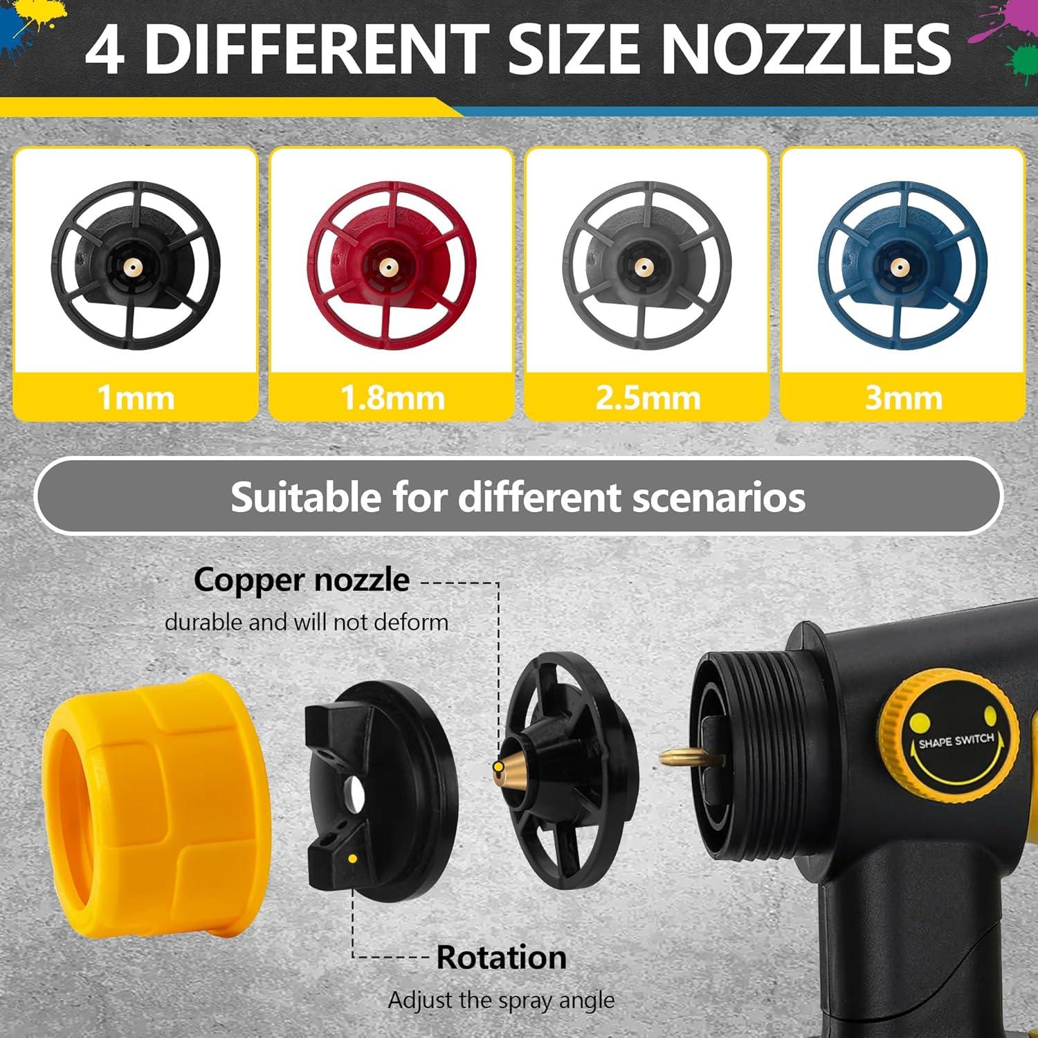 Pulverizador de pintura inalámbrico byczone 600W 2 baterías 1000ml