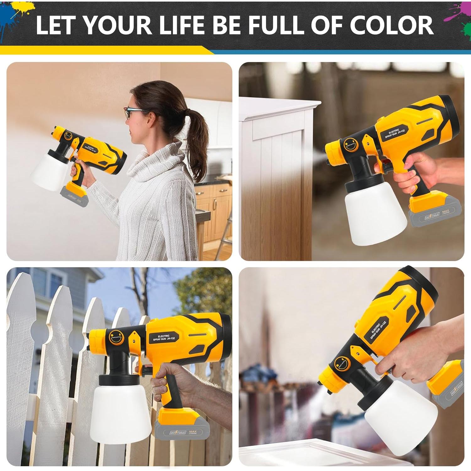 Pulverizador de pintura inalámbrico byczone 600W 2 baterías 1000ml