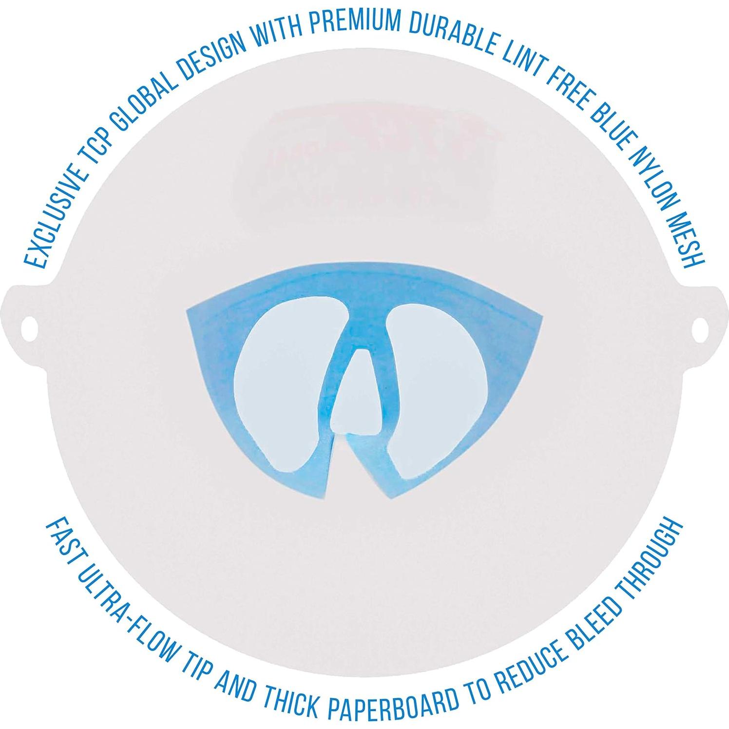 Filtros de Pintura TCP Global 50 Piezas 190 Micrones