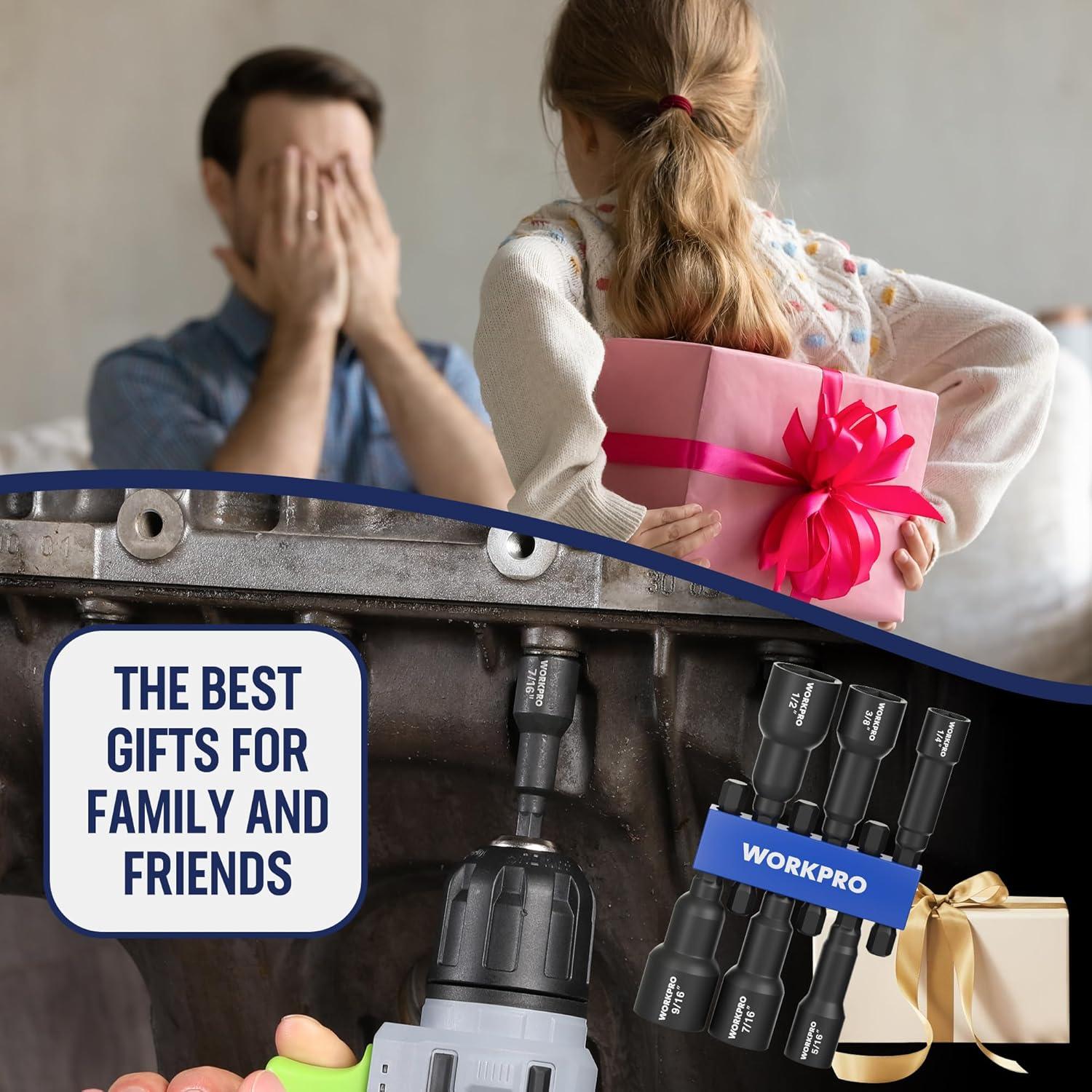 Conjunto de 6 Destornilladores Magnéticos WORKPRO 1/4" a 14 mm