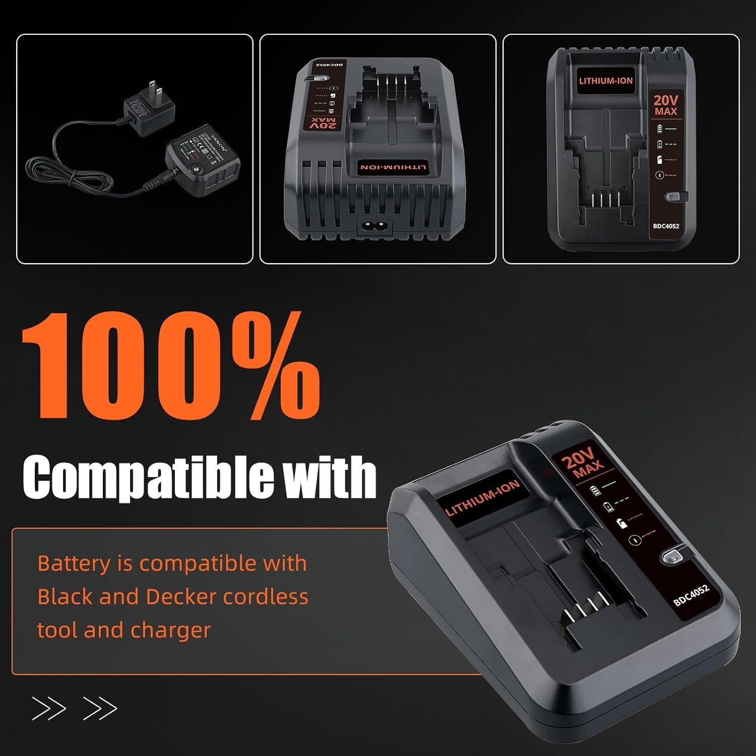 2 Baterías de Litio 20V 3.8Ah Black and Decker LBXR20