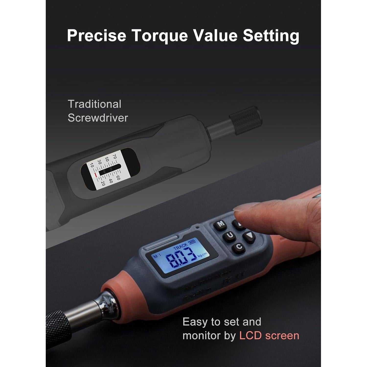 Destornillador de Par Digital GROWNEER 0.3-6 Nm 27 en 1