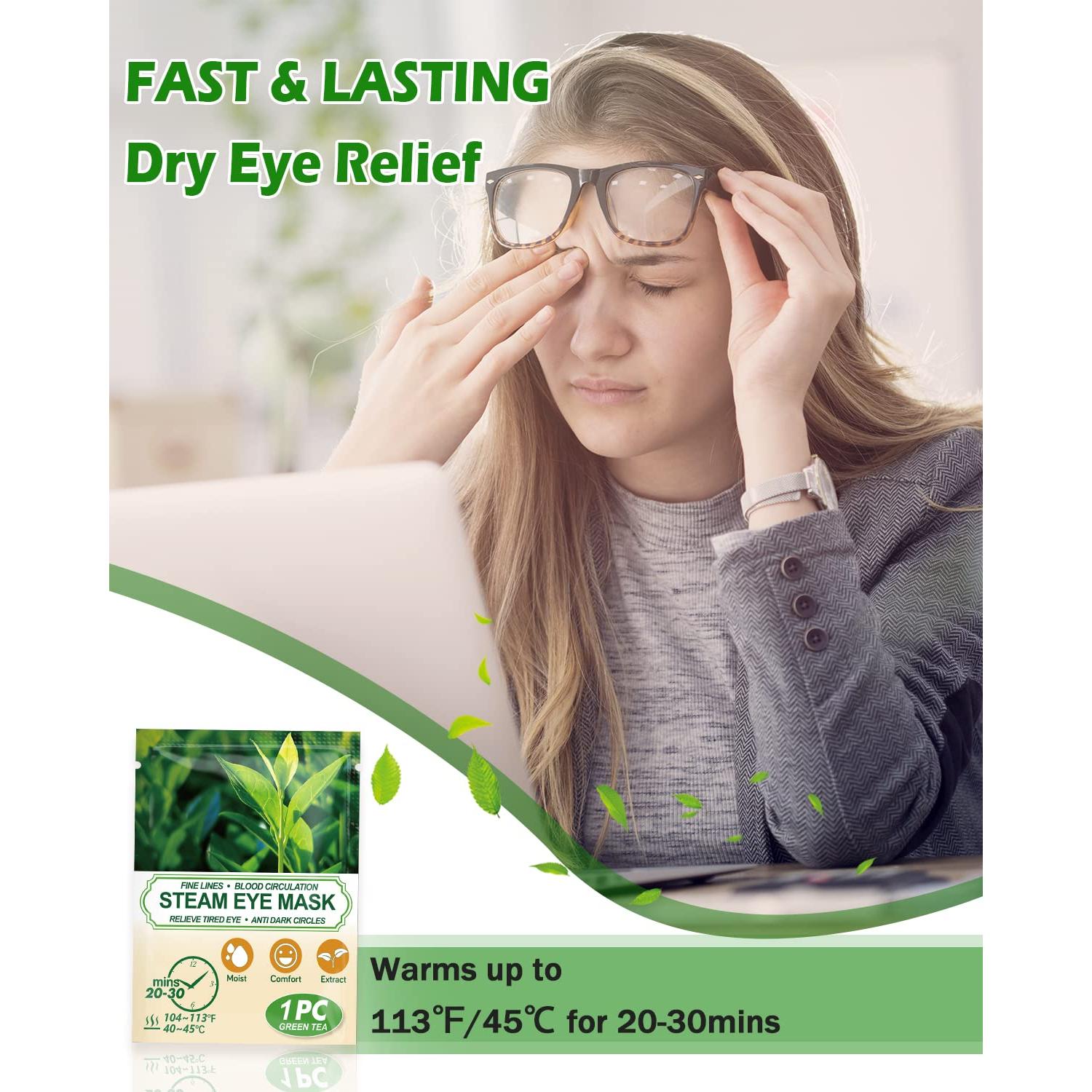 Máscara Ocular Autocalentada ProCIV Té Verde 16 Paquetes