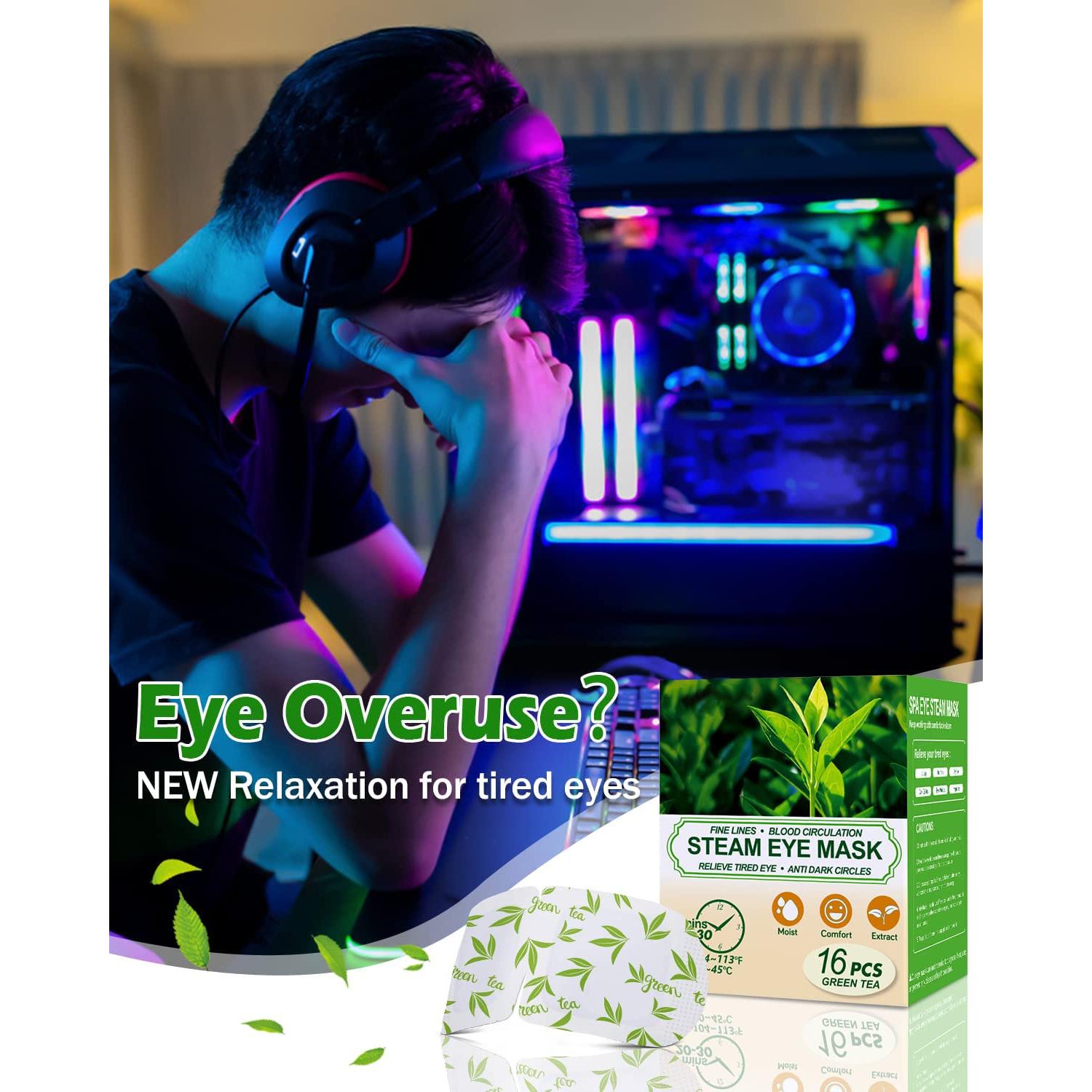 Máscara Ocular Autocalentada ProCIV Té Verde 16 Paquetes