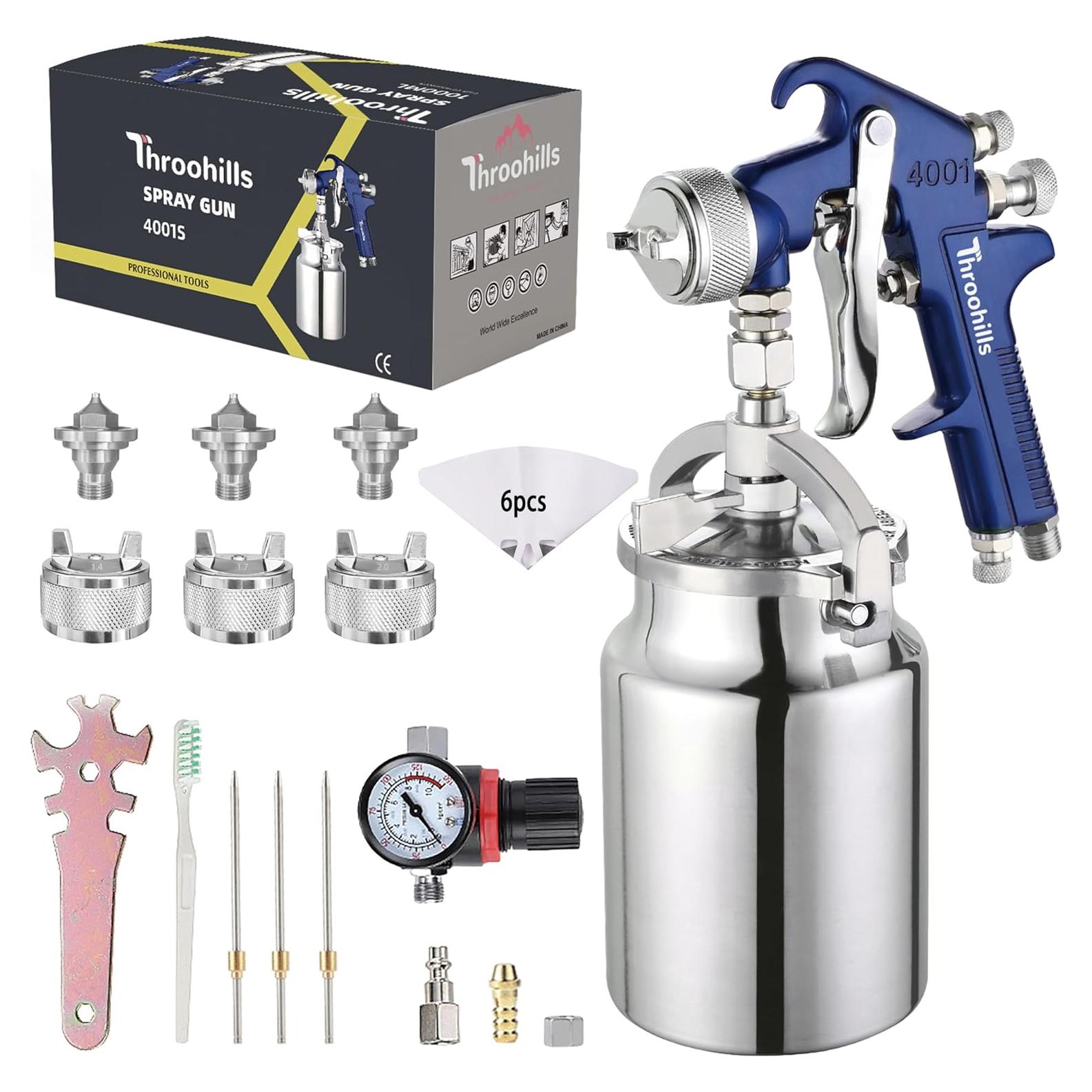 Juego de Pistola de Pulverización Throohills 1.4/1.7/2.0mm 1000cc