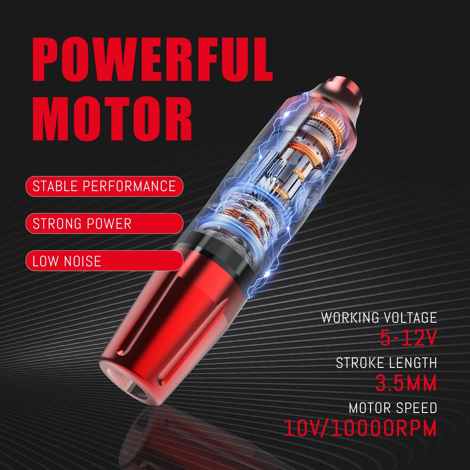 Kit de Tatuaje Profesional Peslief con 10 Agujas y Batería Inalámbrica