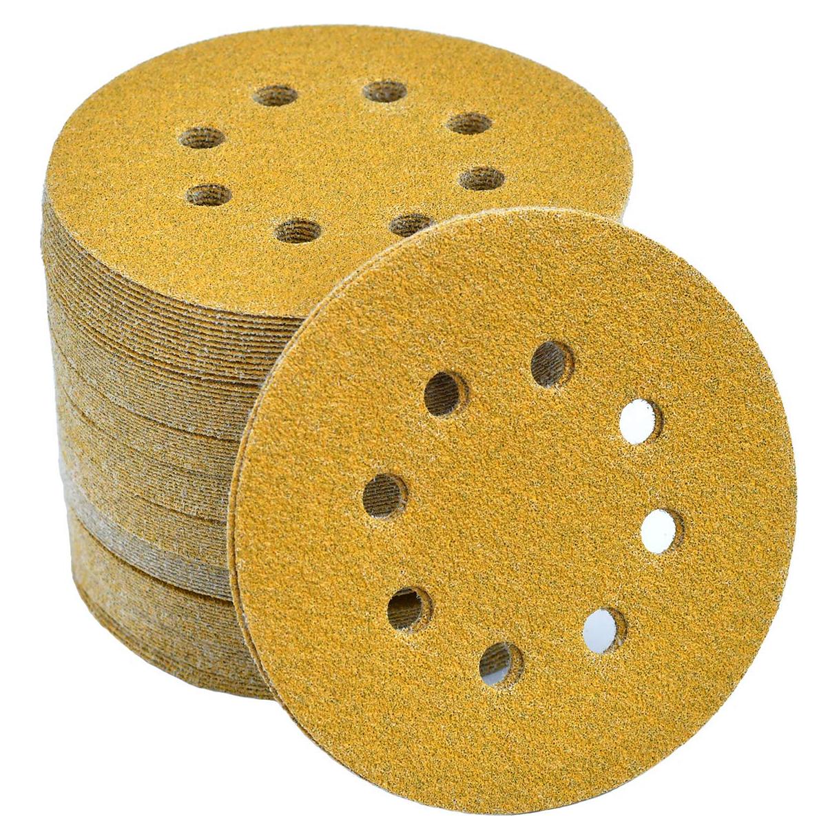 Discos de Lijado 5" Aiyard 60 Granos 100 Piezas Gancho y Bucle