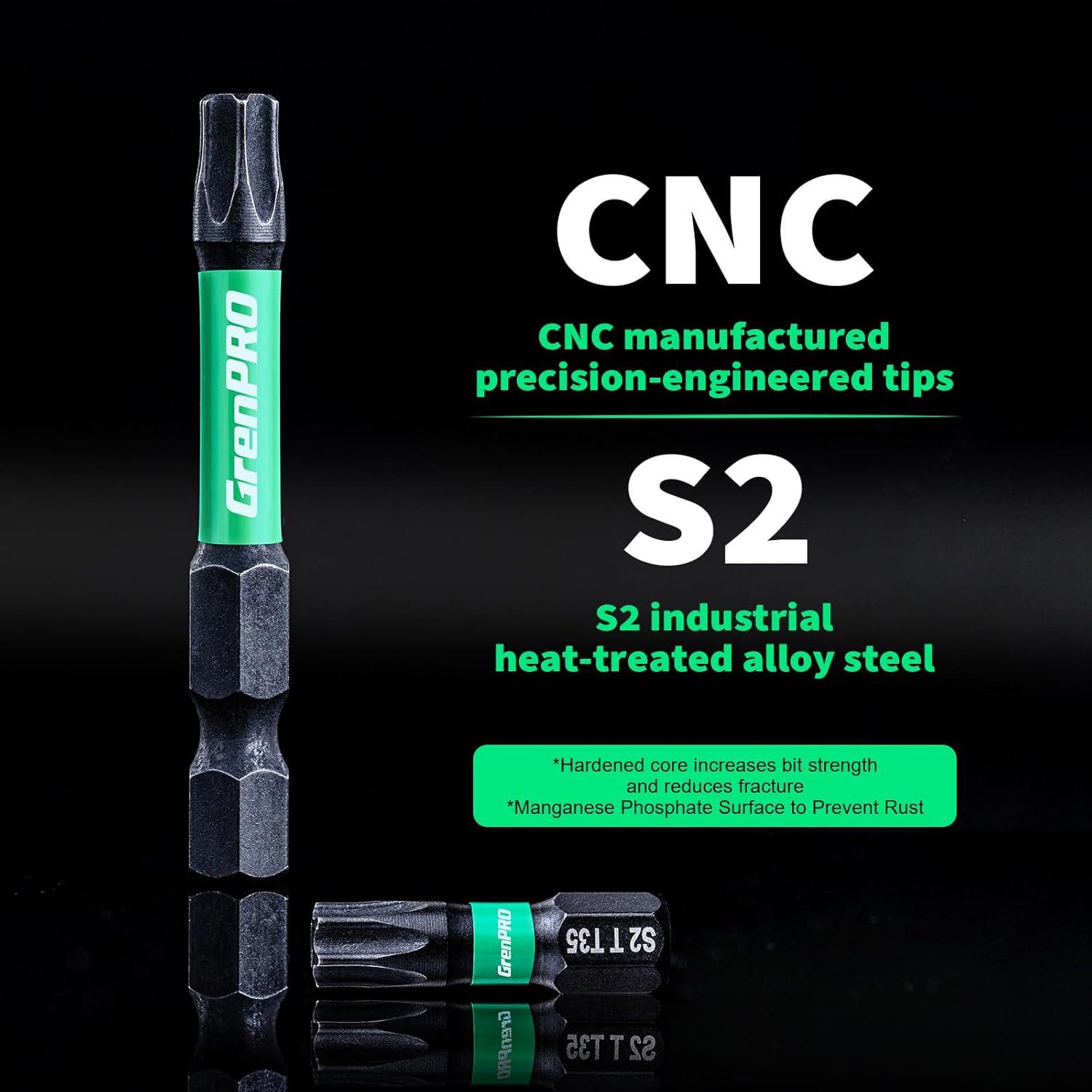 Juego de Puntas de Seguridad Torx T20 25pcs GrenPRO 5.08 cm